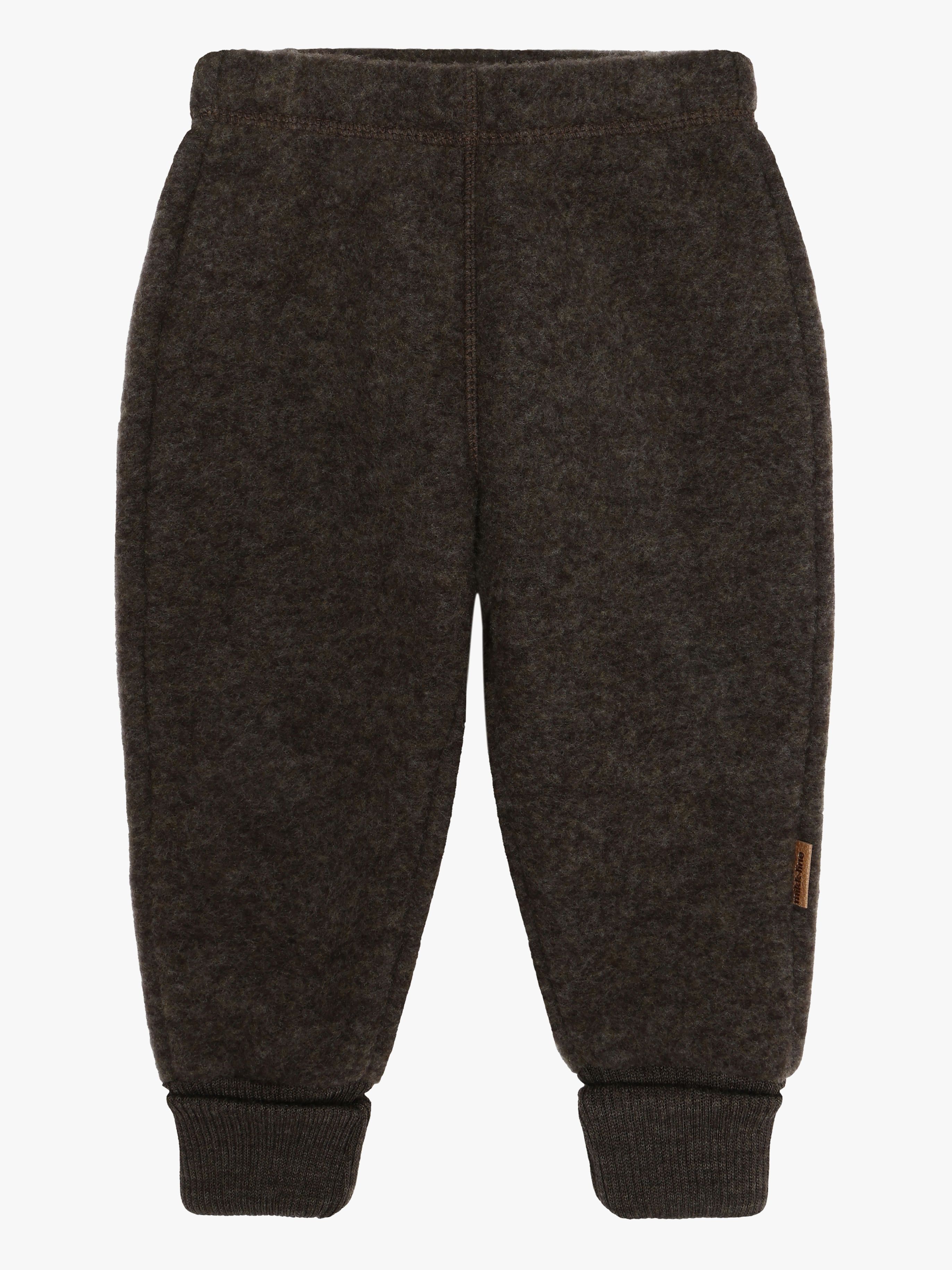 Mikk-Line Wollfilz-Hose Kind, Dark Brown Melange, 110