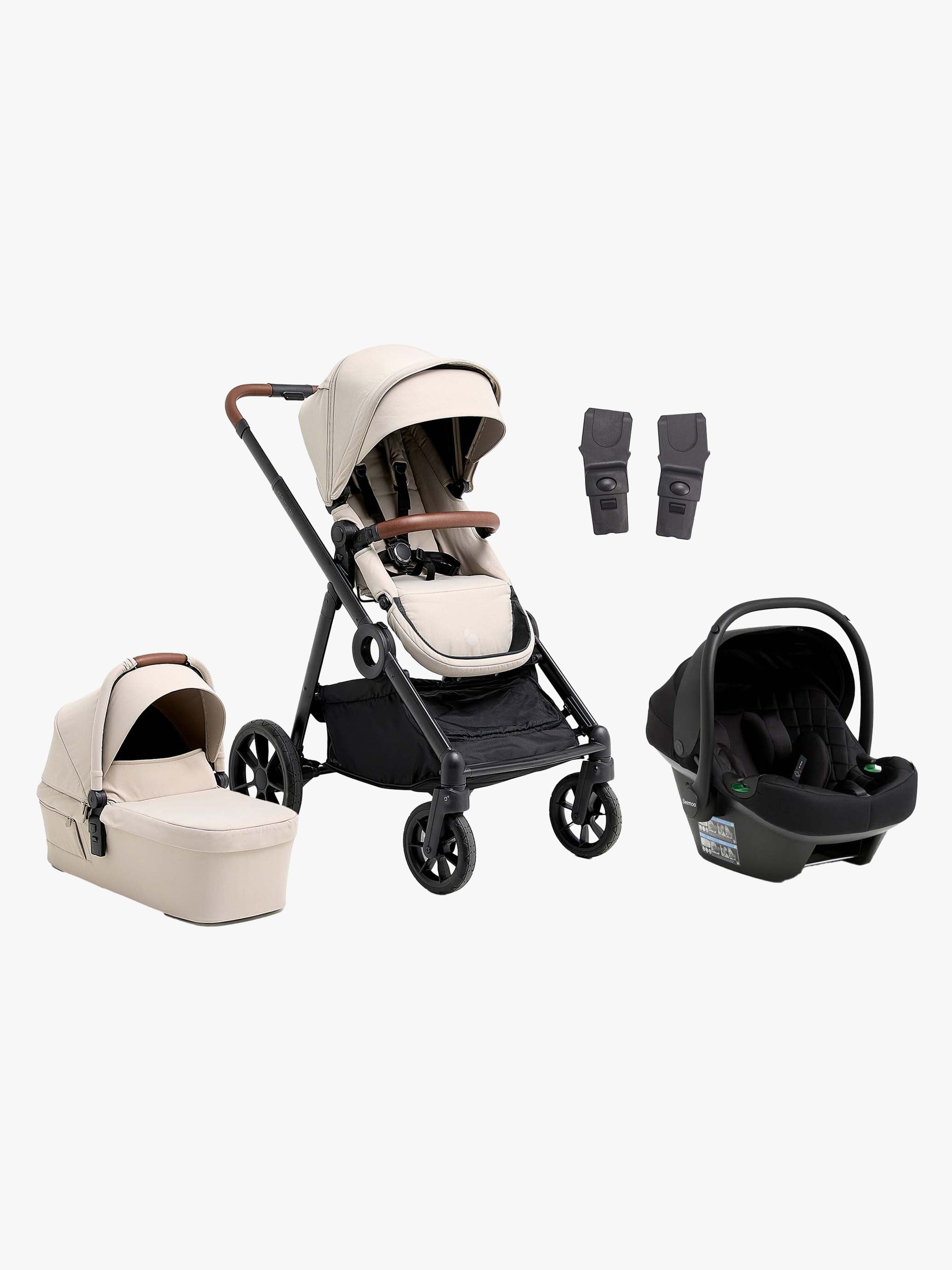 Beemoo Pro Multi 2 Kombiwagen inkl. Route i-Size Babyschale, Latte Beige/Black Stone