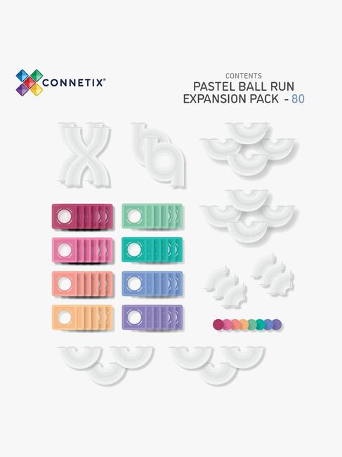 Connetix Magnetische Bauteile Kugelbahn Pastel Erweiterungsset 80 Teile