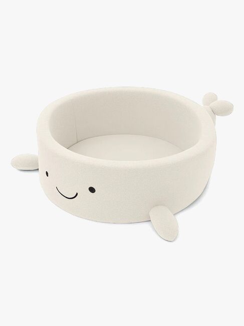 MeowBaby Boucle Whale Bällebad, Cheesecake Cream Beige
