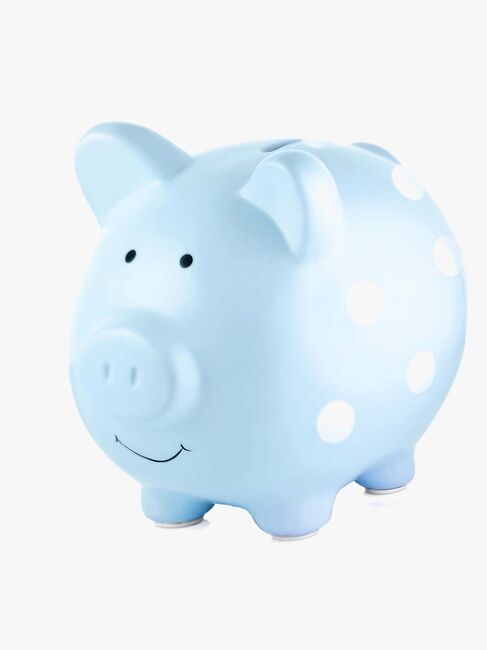 Pearhead Spardose Medium, Polka Dot Blue