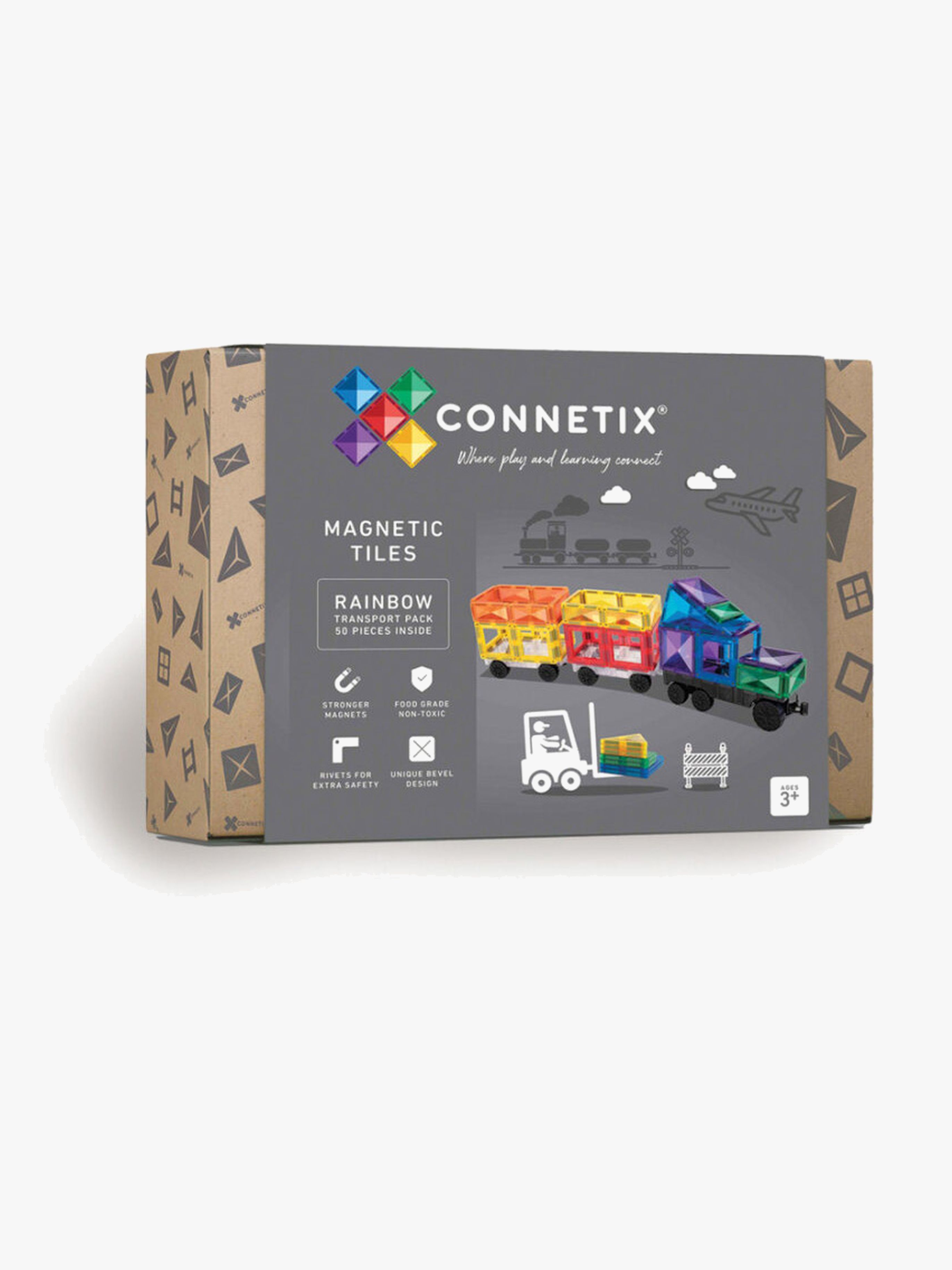 Connetix Magnetische Bauteile Rainbow Transport 50 Teile