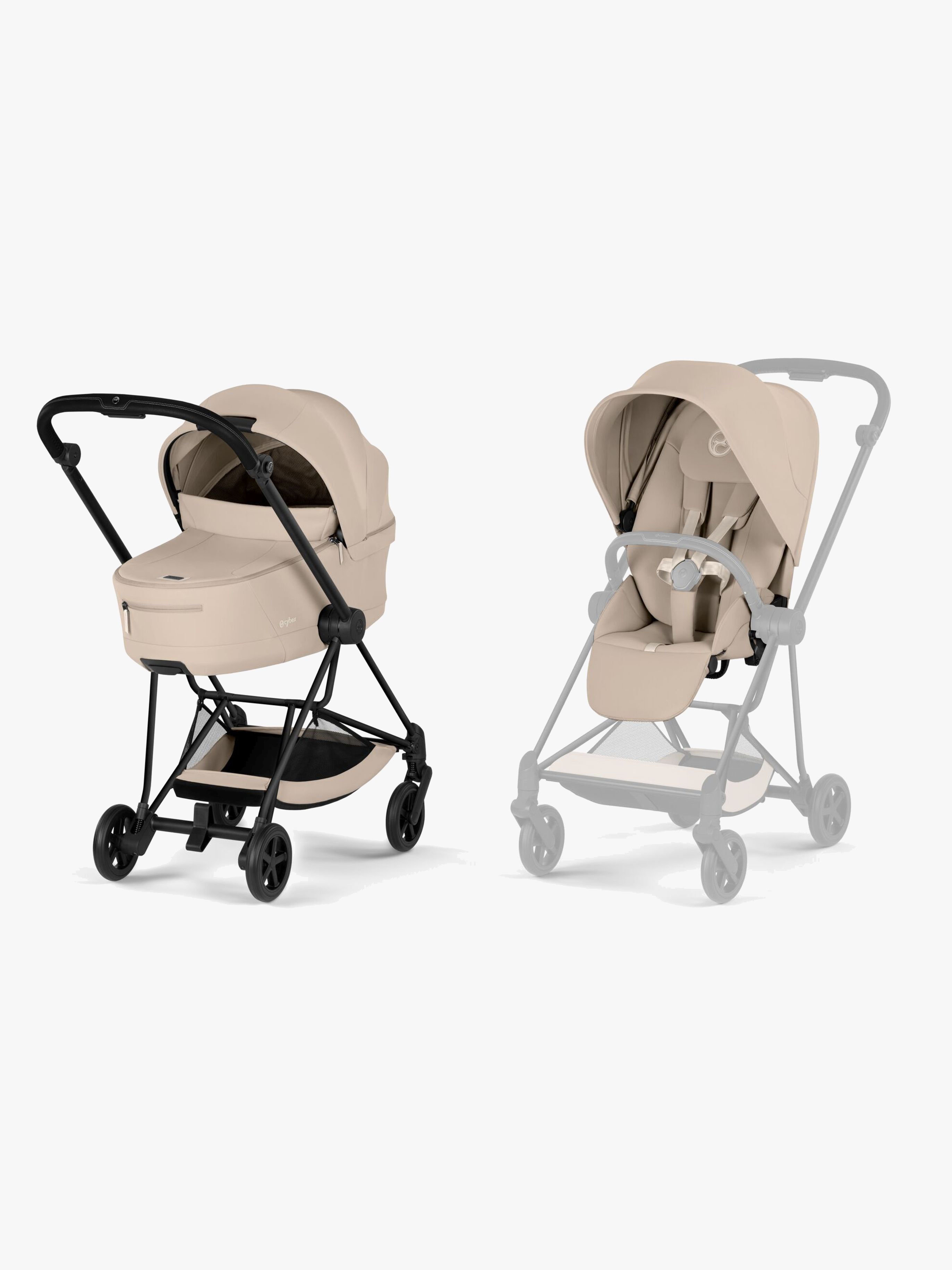 Cybex MIOS Comfort Kombikinderwagen, Matt Black/Cozy Beige
