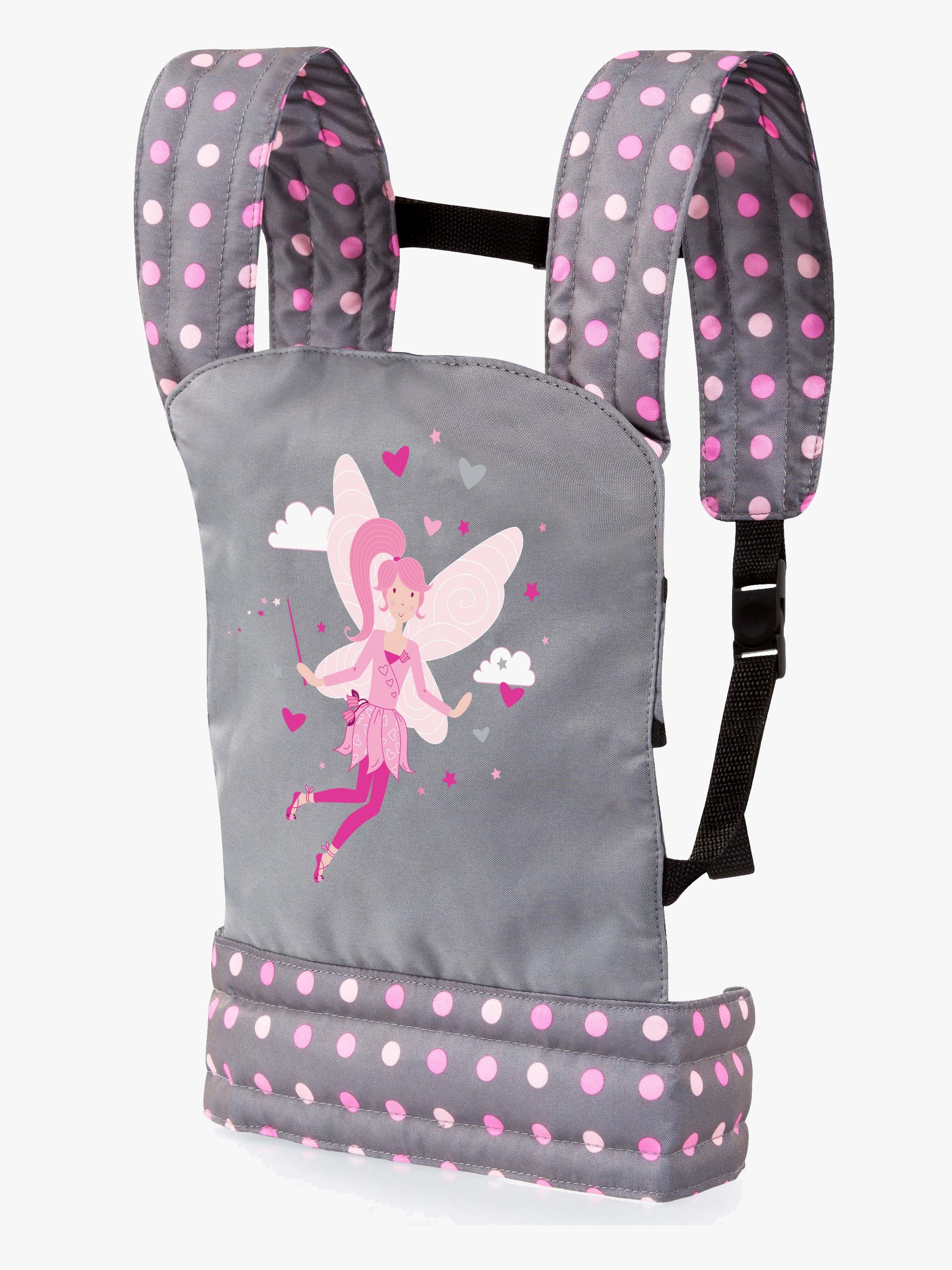 Puppentrage Deluxe, Grau / Rosa