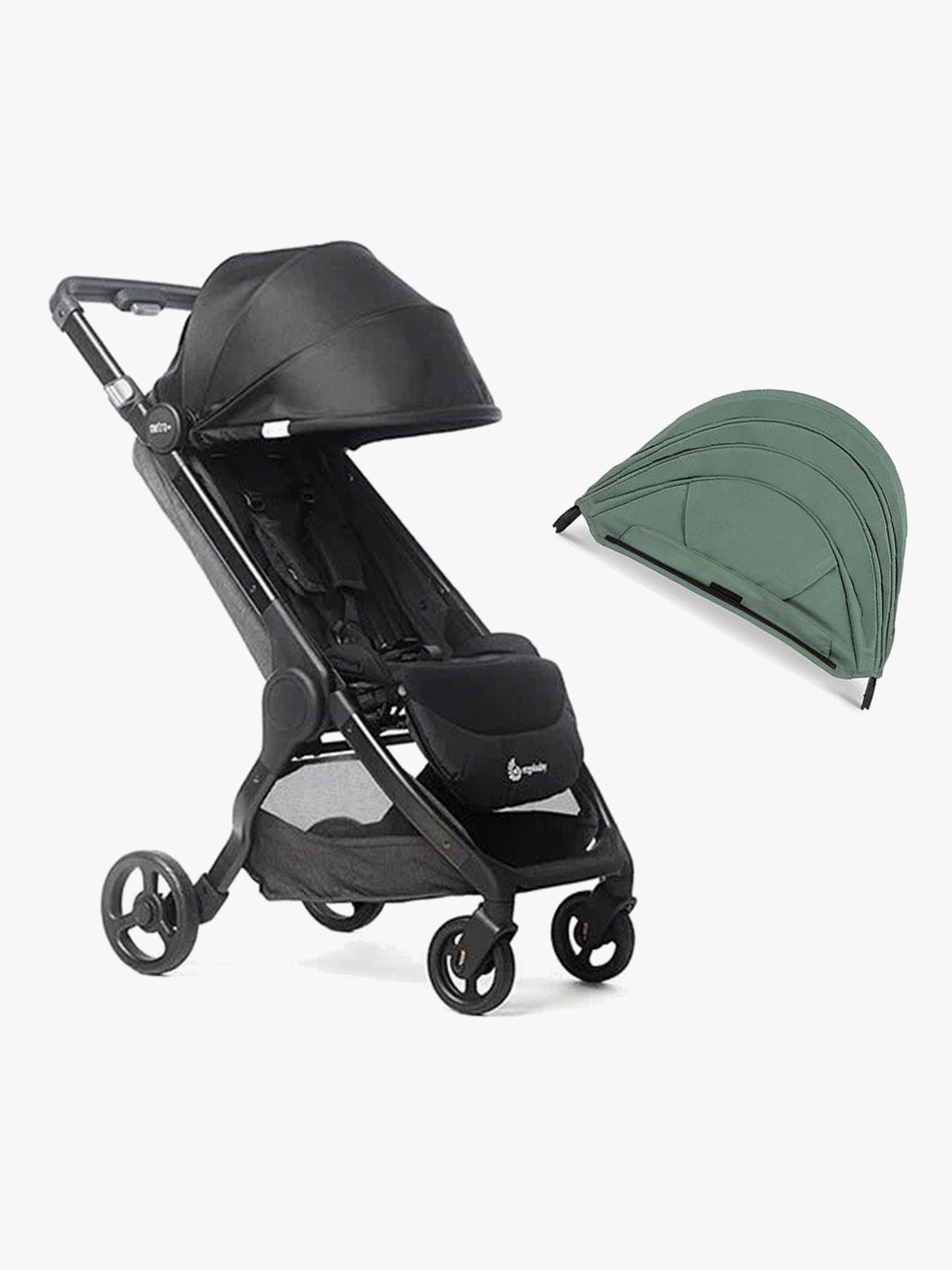Ergobaby Metro+ Buggy inkl. Extra-Verdeck, Black/Sea Grass