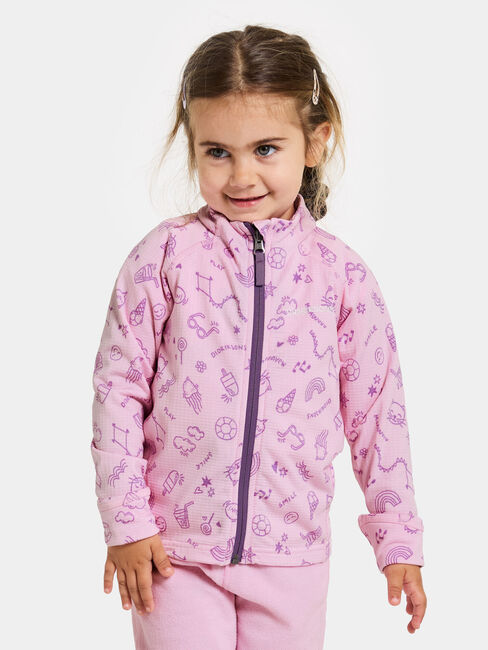 Didriksons Jadis Pullover mit Reißverschluss, Doodle Orchid Pink