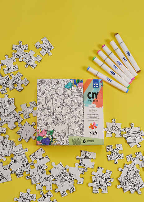 Peliko CIY Puzzle mit Filzstiften 54 Teile Gemischte Auswahl