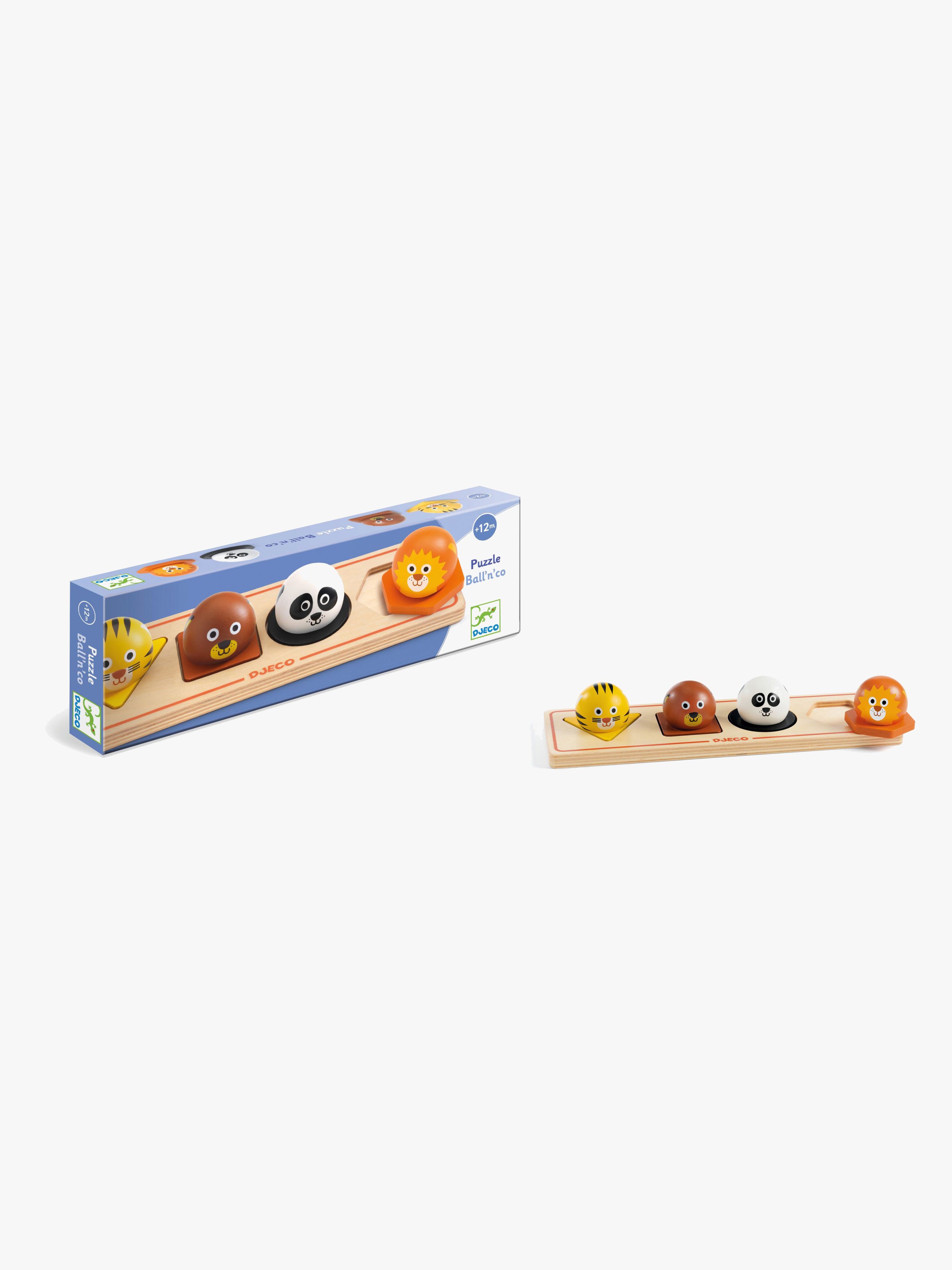 Djeco Ball'n'Co Holzpuzzle Wilde Tiere 4 Teile