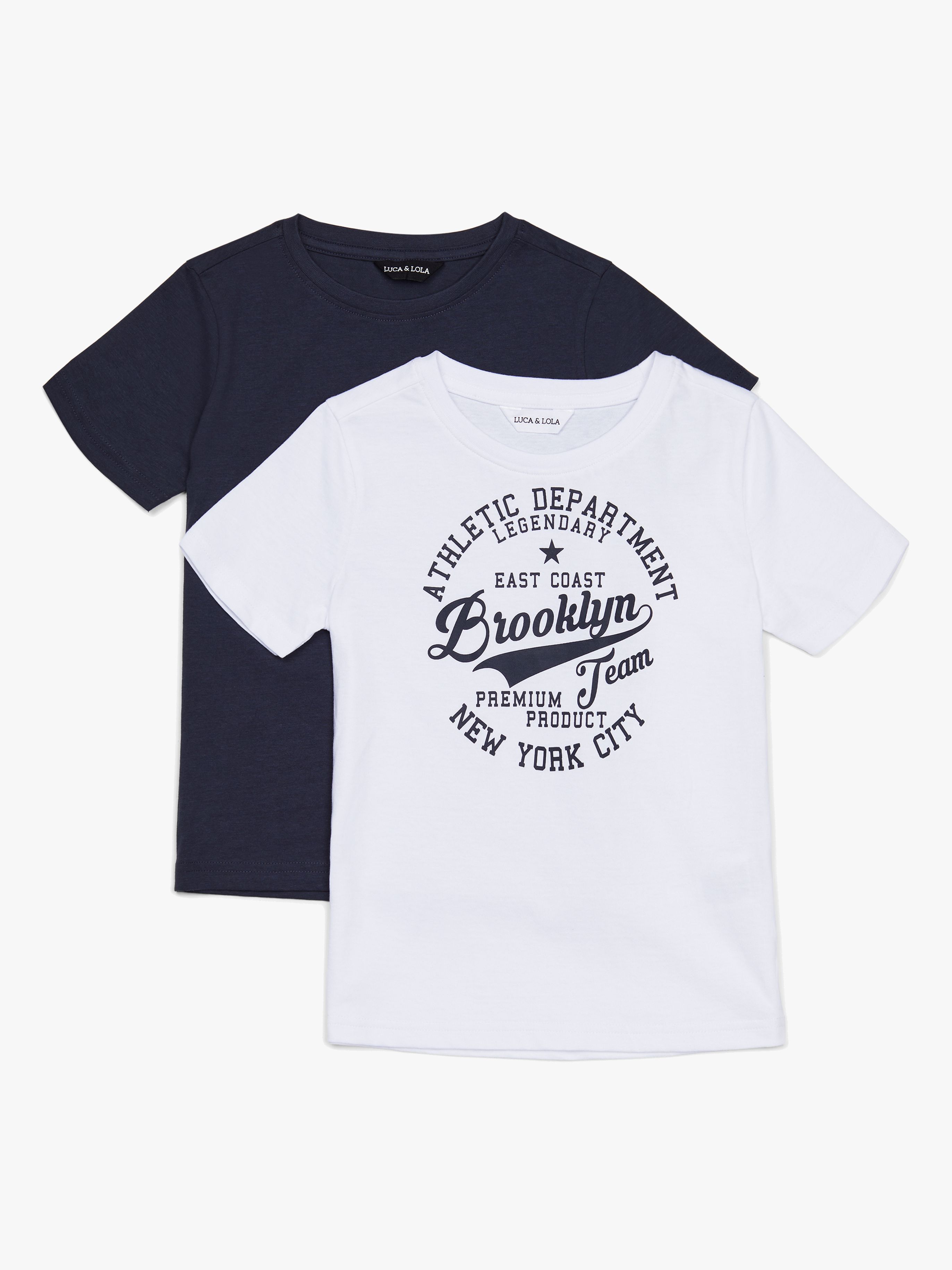 Luca &  Lola Paulo T-Shirt 2er-Pack, White/Navy 134-139