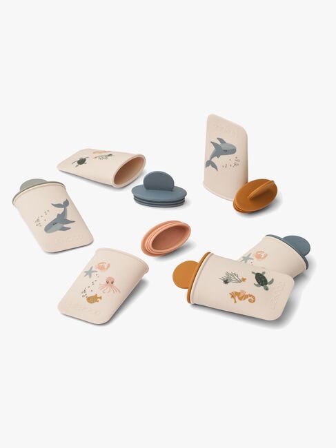 LIEWOOD Malik Gemusterte Mini Eiscreme-Form 6er-Pack, Sea Creature/Sandy