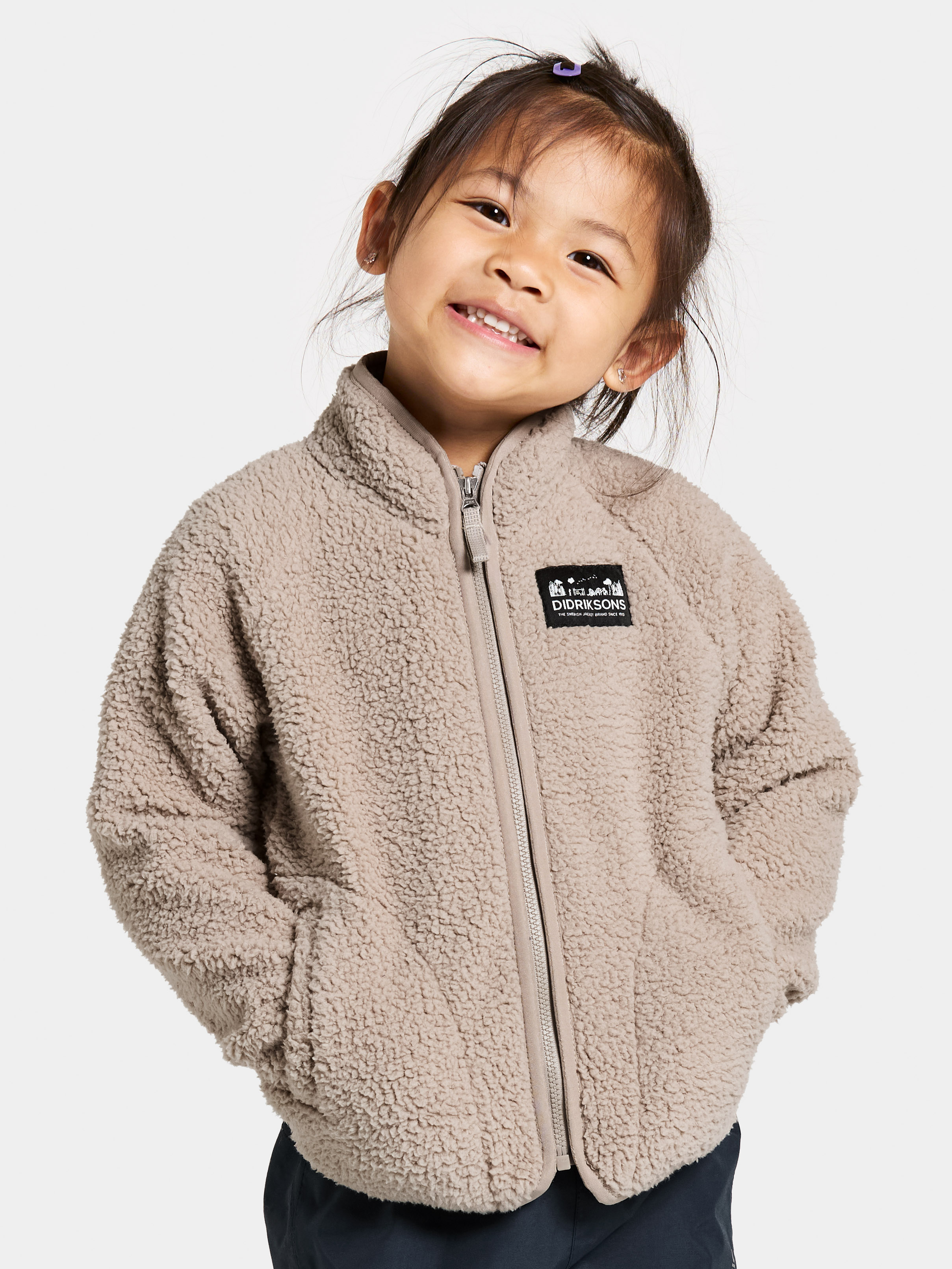 Didriksons Gibbs Fleecejacke, Beach beige, 100