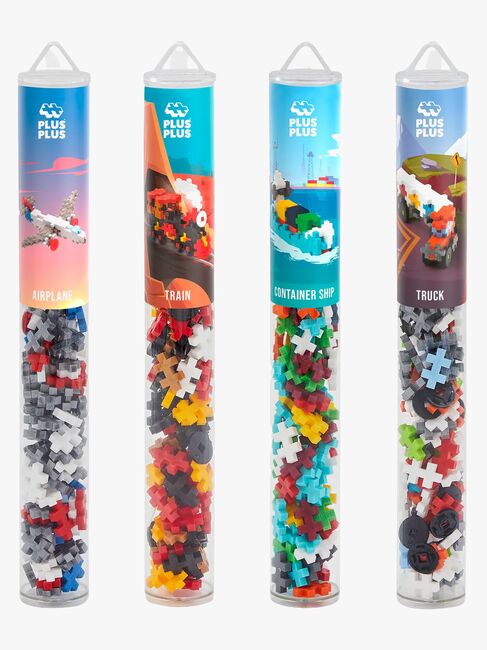 Plus-Plus Bausatz mit Bodenplatte & Röhre Fahrzeug 4x100 Teile