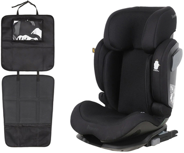 Beemoo Recline i-Size Kindersitz inkl. 3-in-1 Sitzschutz, Black Mesh