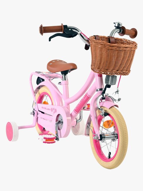 Volare Excellent Fahrrad mit Korb 12 Zoll, Rosa