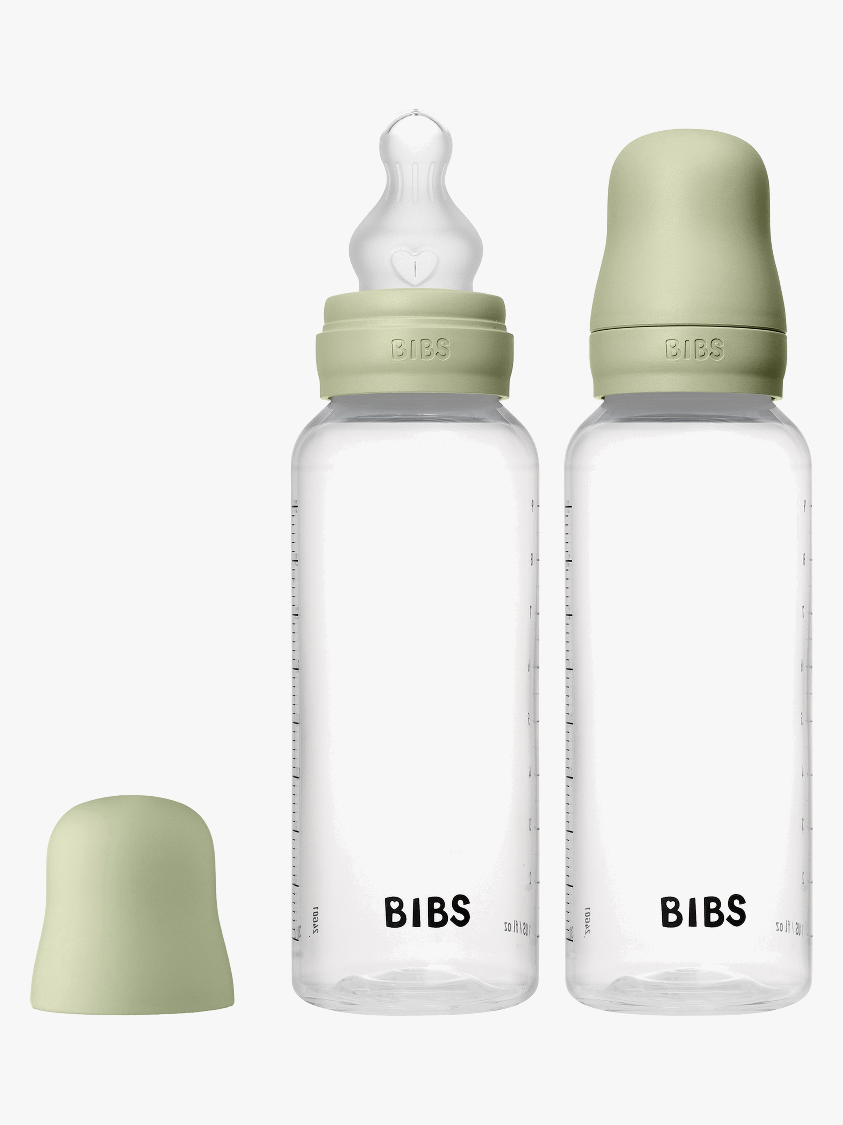 BIBS Medium Flow Fläschchen Silikon 2er-Pack 270 ml, Sage