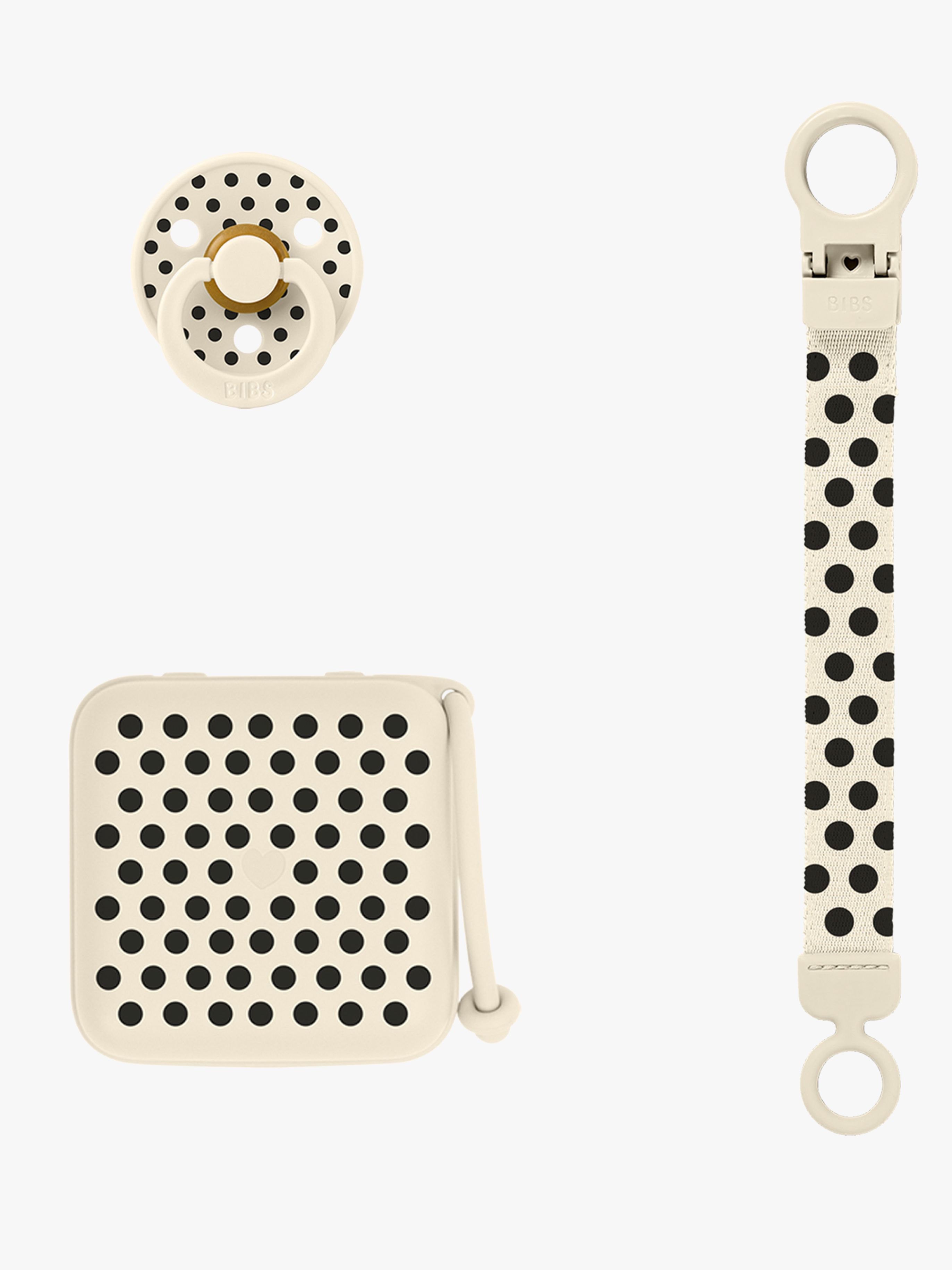 Polka Soothe & Go Geschenkset Latex Größe 2, Ivory Black
