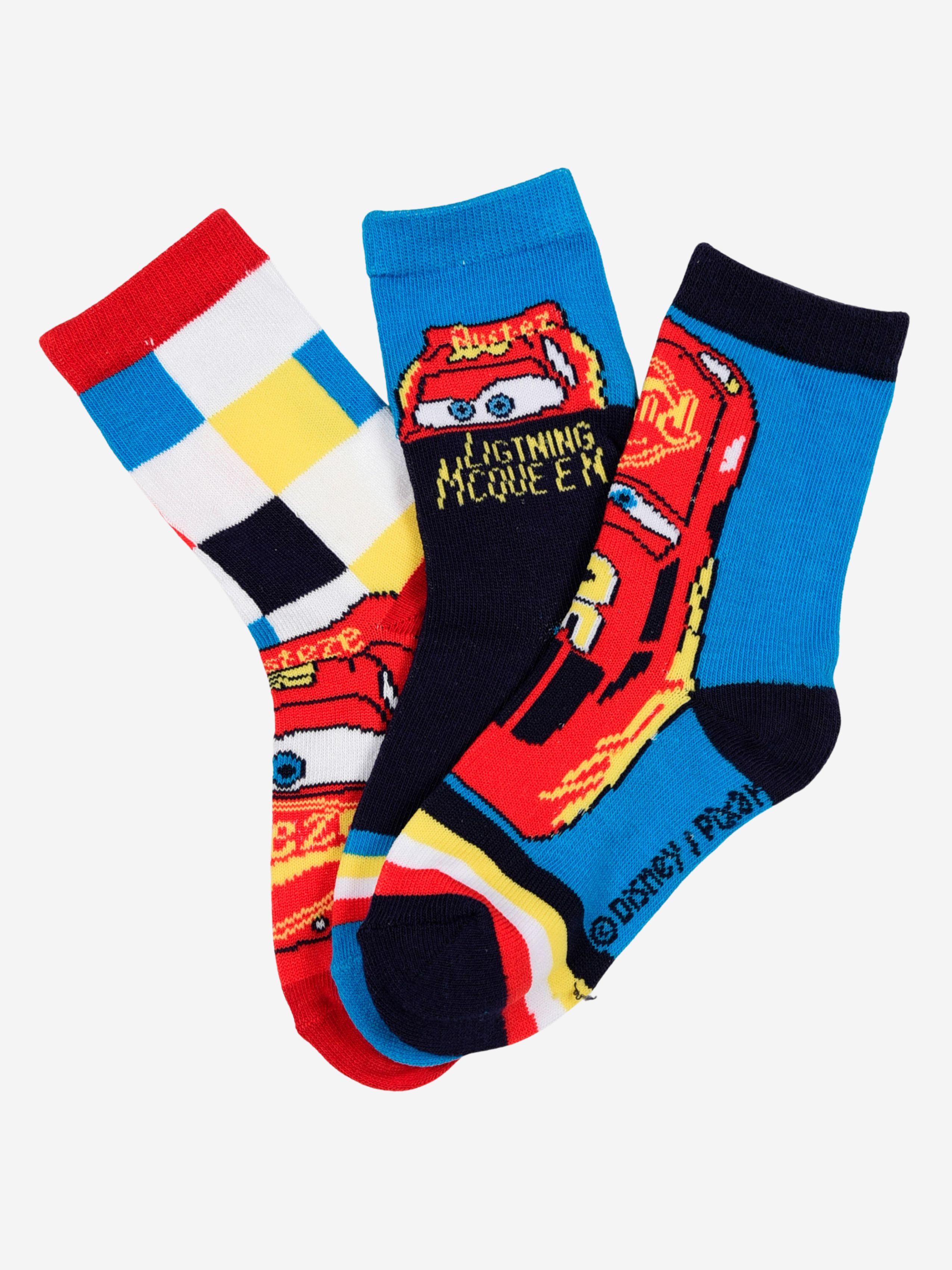 Disney Cars Socken 3er-Pack, Mehrfarbig, 31-34