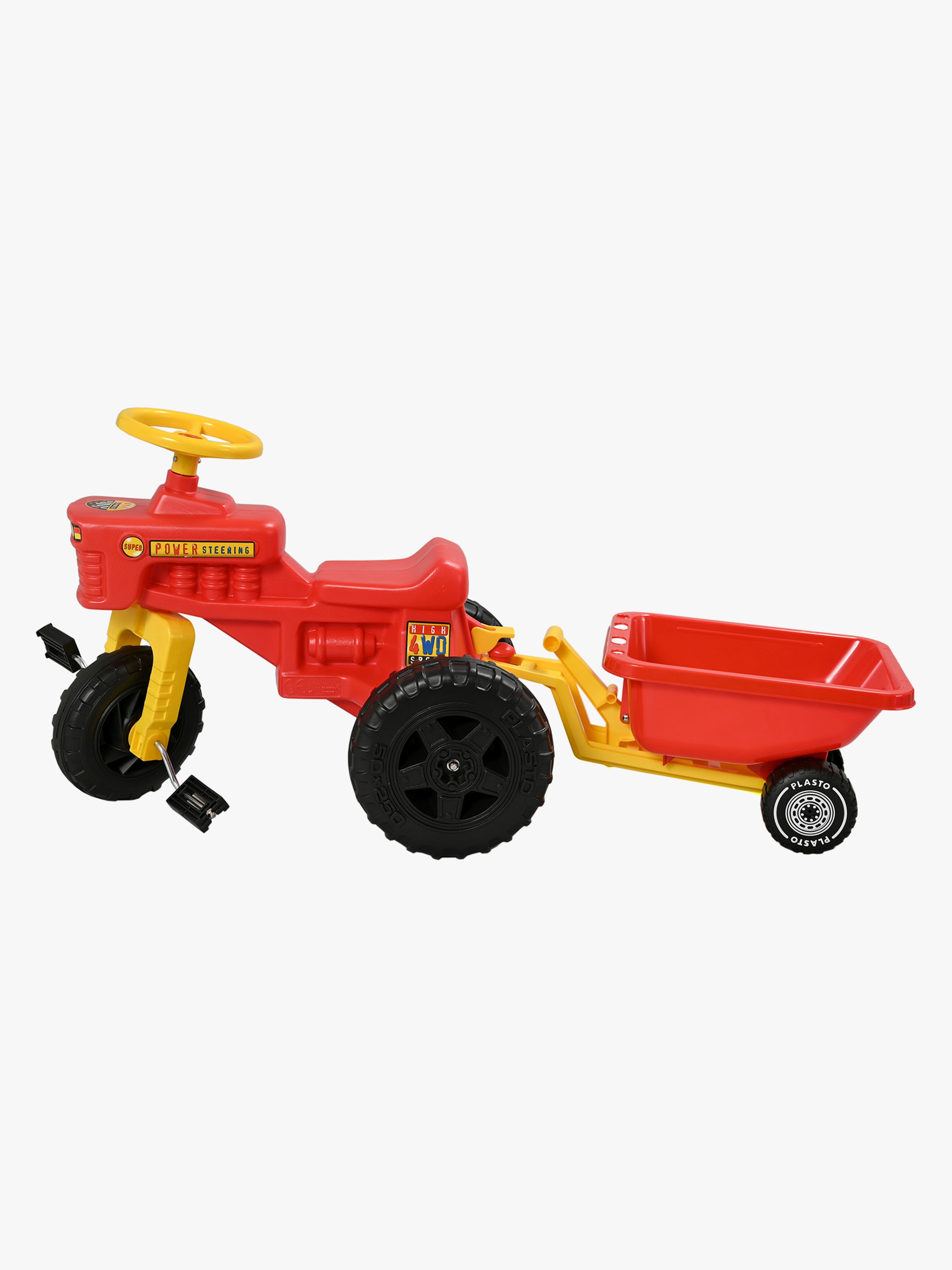 Plasto Trettraktor Mit Anhänger, Rot