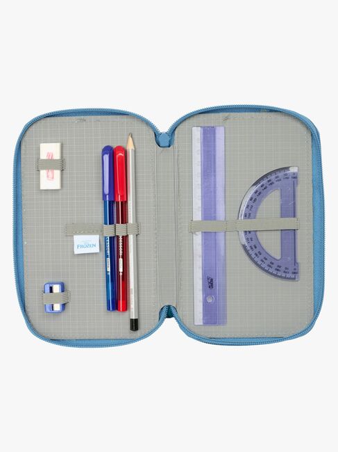 Disney Die Eiskönigin Gefülltes Dreifach-Federmäppchen 37 Teile, Blau