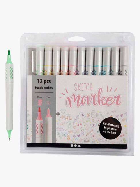 Creativ Company Sketch Marker Stifte Pastellfarben 12er-Pack