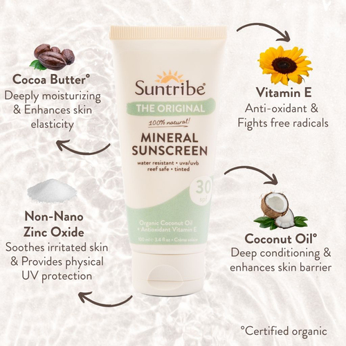 Suntribe Natural Mineral Sonnencreme LSF 30, 100 ml