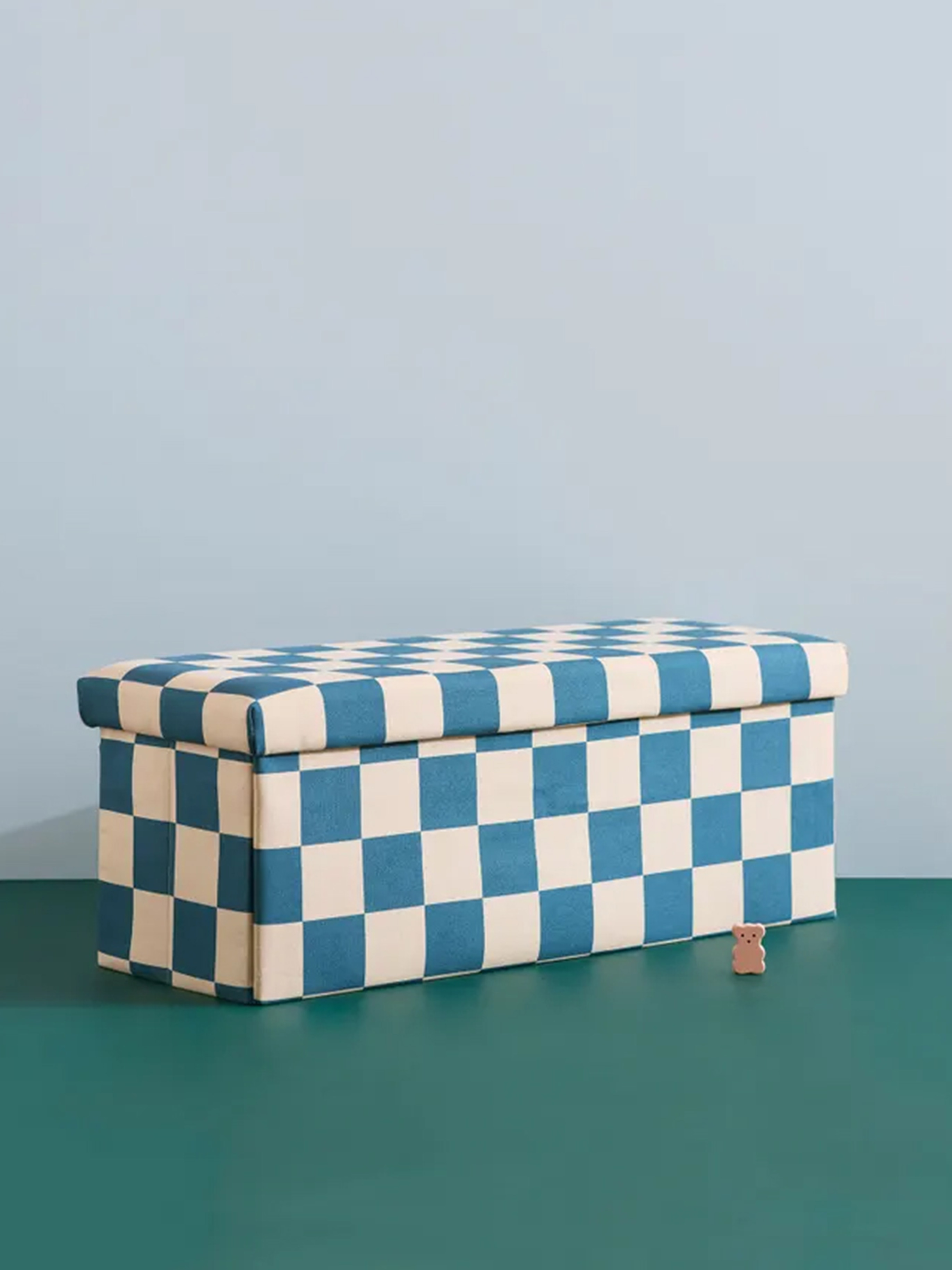 Kid's Concept Sitzhocker mit Aufbewahrung Quadrat 80 cm, Blaugrün