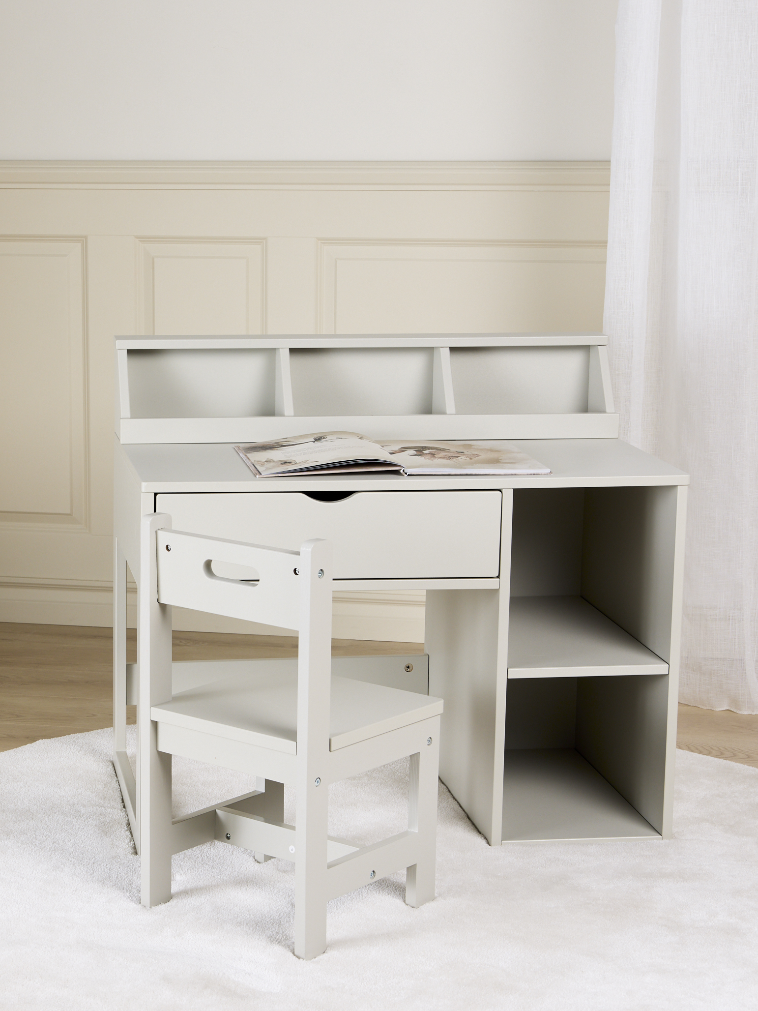 Alice &  Fox FAY Schreibtisch mit Stuhl, Light Grey