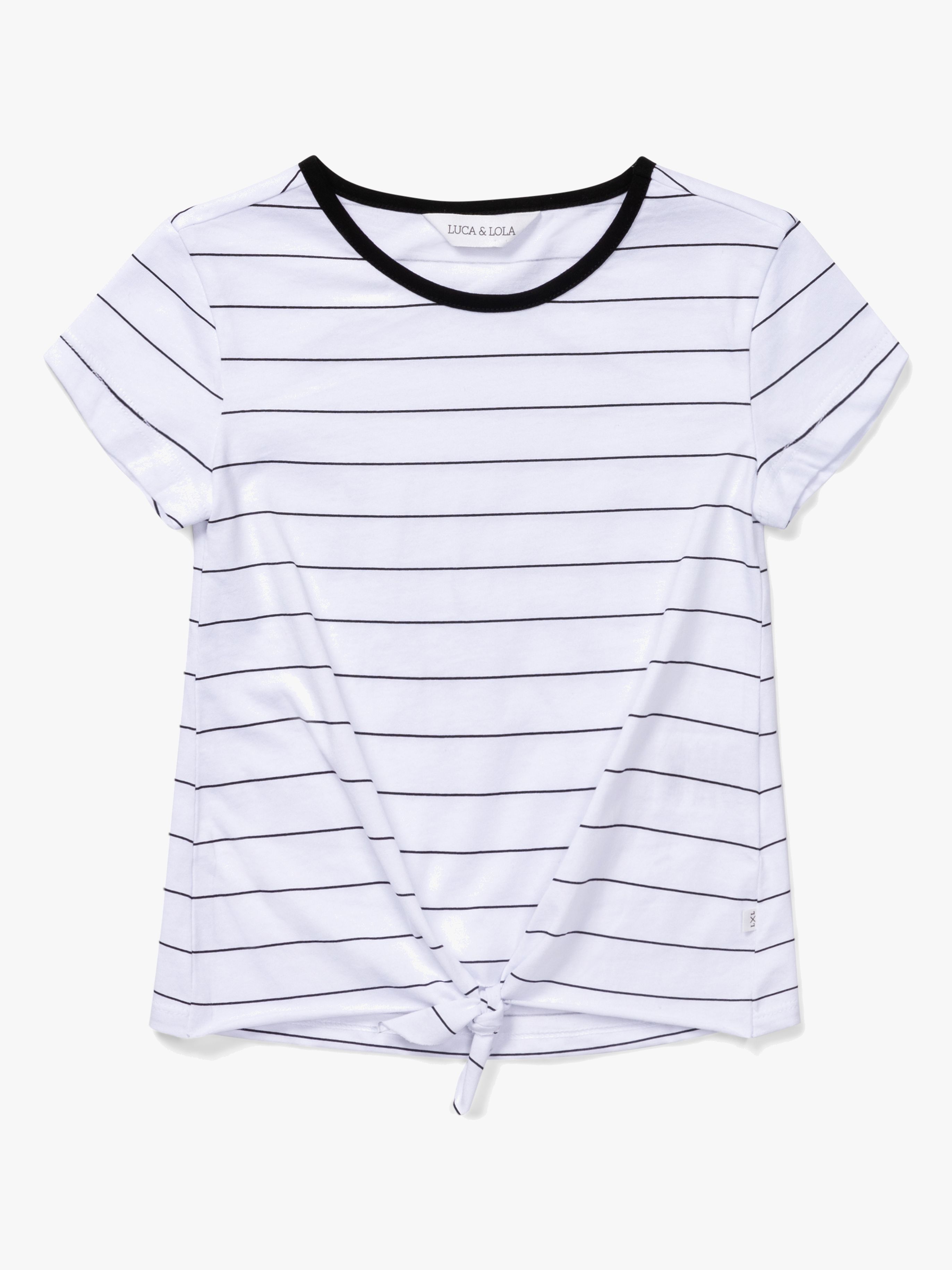 Luca &  Lola Barletta Top, White/Black Stripes 110-116