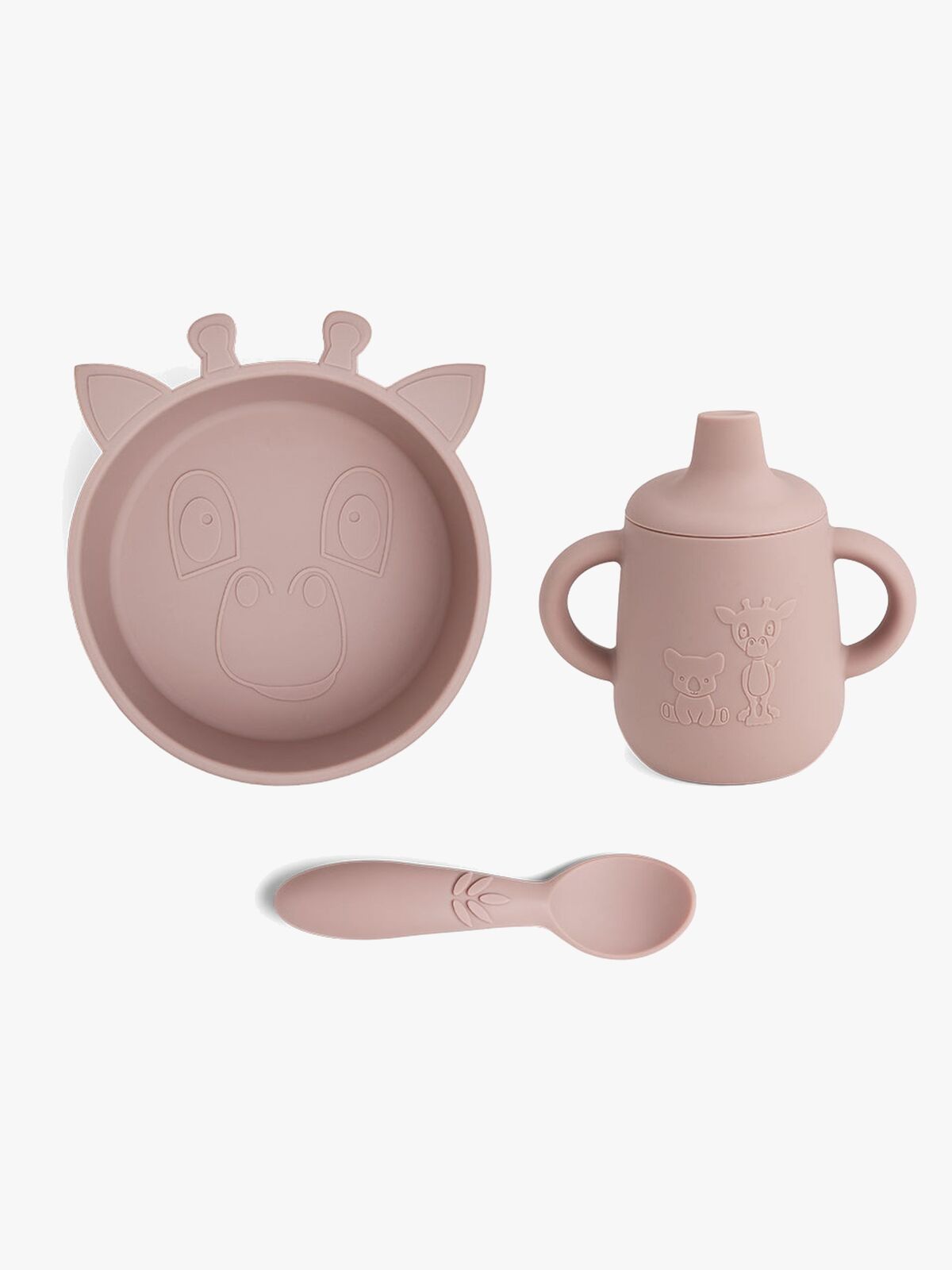 nuuroo Elias Giraffe Tellerset 3er-Pack Silikon, Woodrose