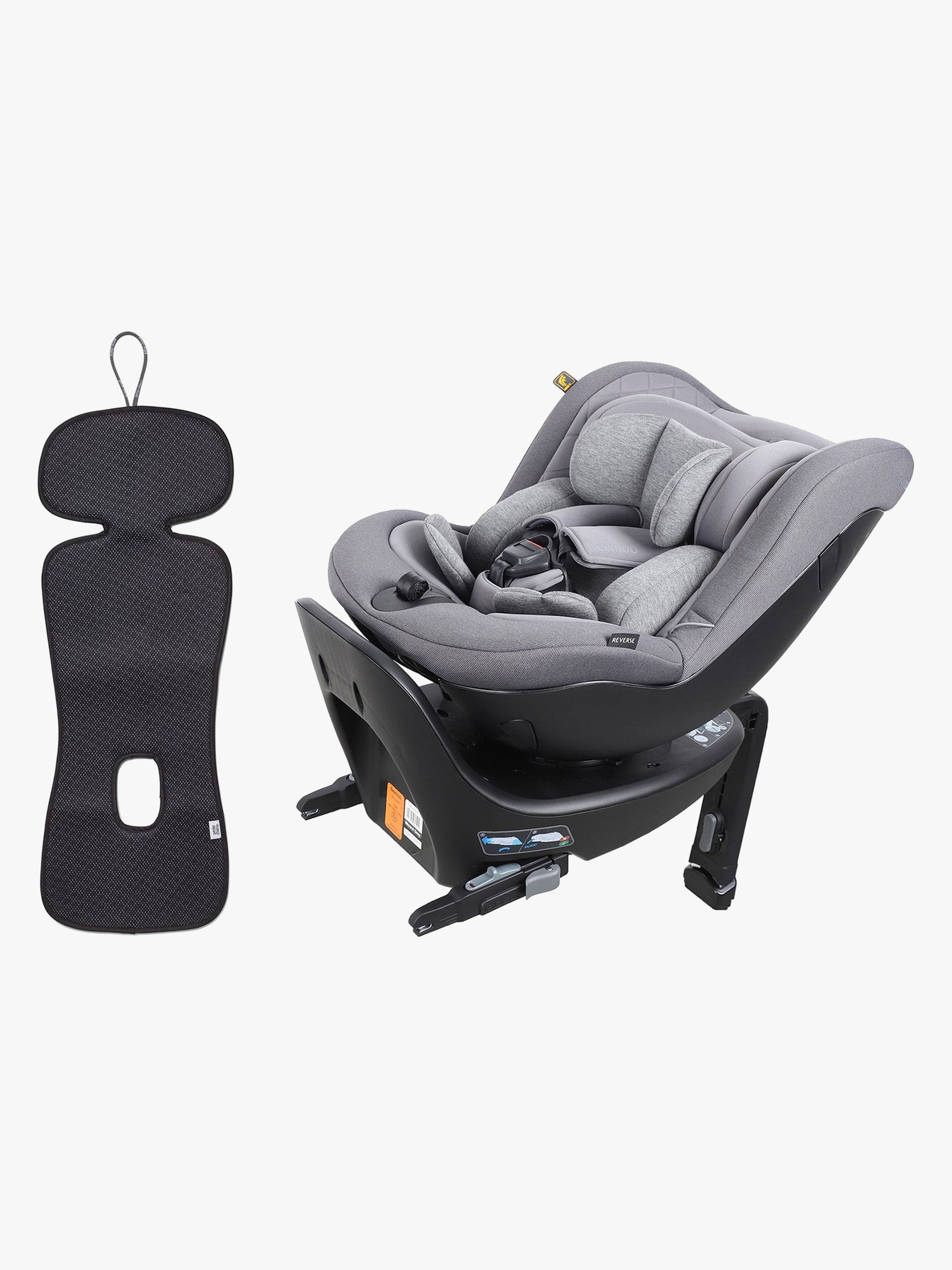 Beemoo Reverse i-Size Rückwärtsgerichteter Kindersitz inkl. Ventilierendem Sitzpolster, Mineral Grey/Antracit