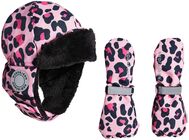 Nordbjørn Snowcap Mütze & Handschuhe, Leopardy Sea Pink