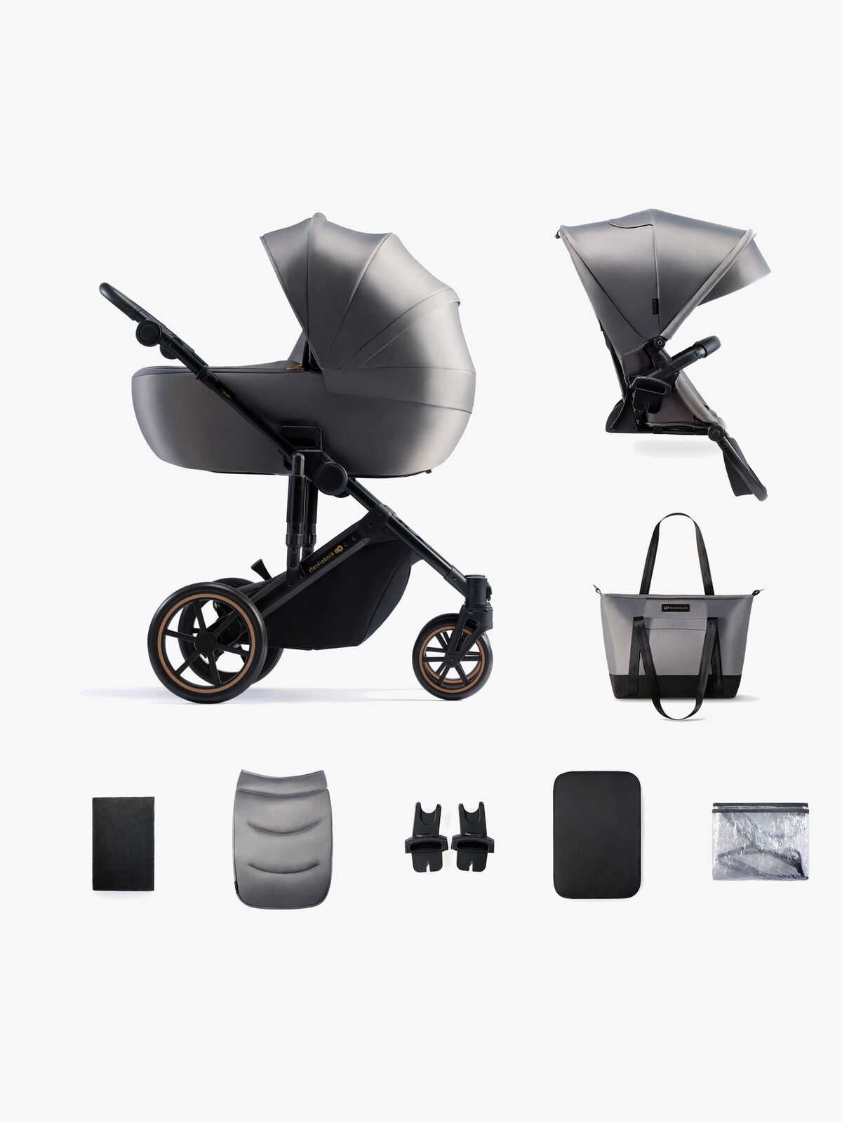 Kinderkraft Prime 2 2-in-1 Kombikinderwagen, Shadow Grey
