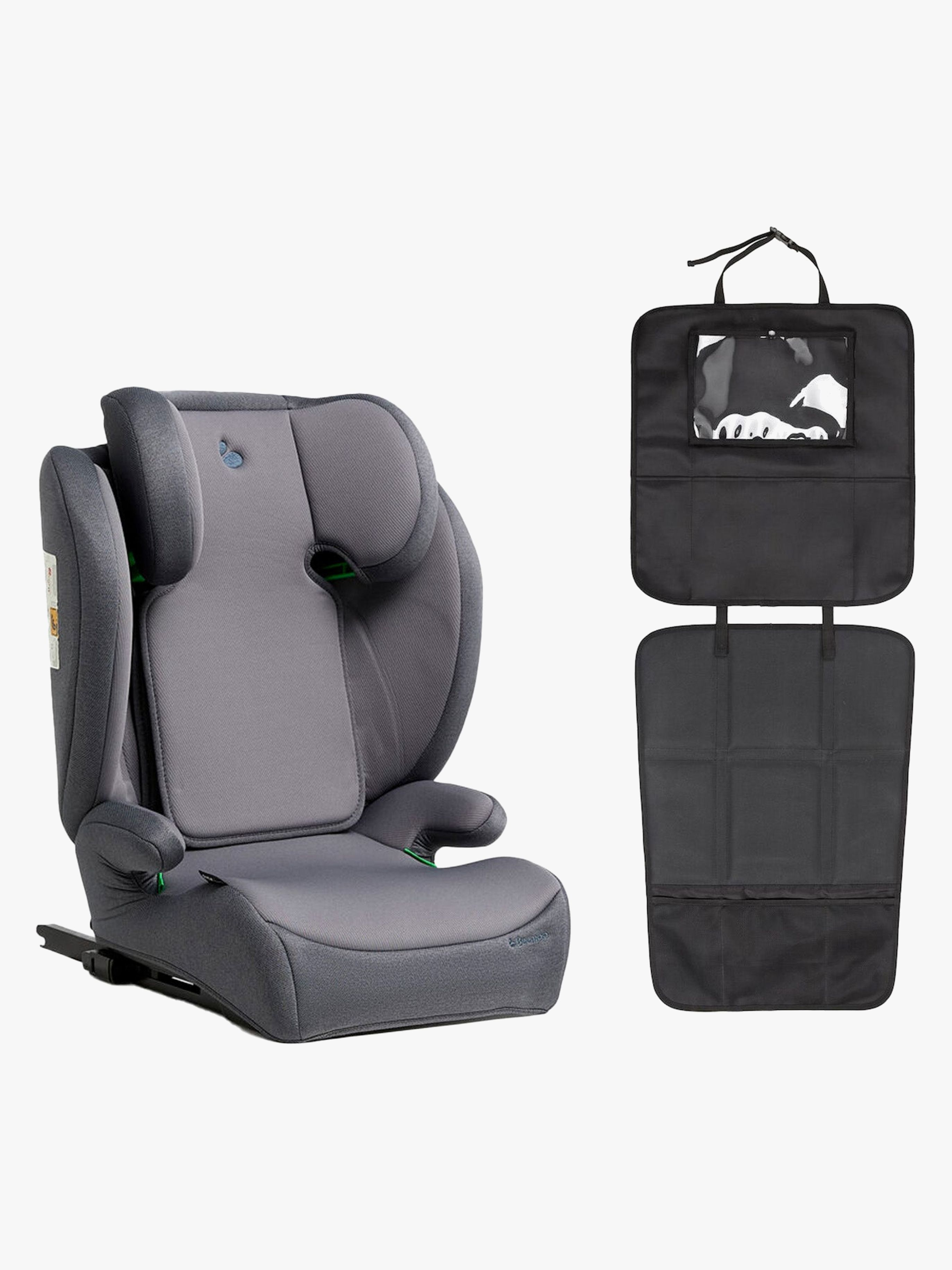 Beemoo Ride i-Size Kindersitz ISOFIX inkl. 3-in-1 Trittschutz, Mineral Grey/Black