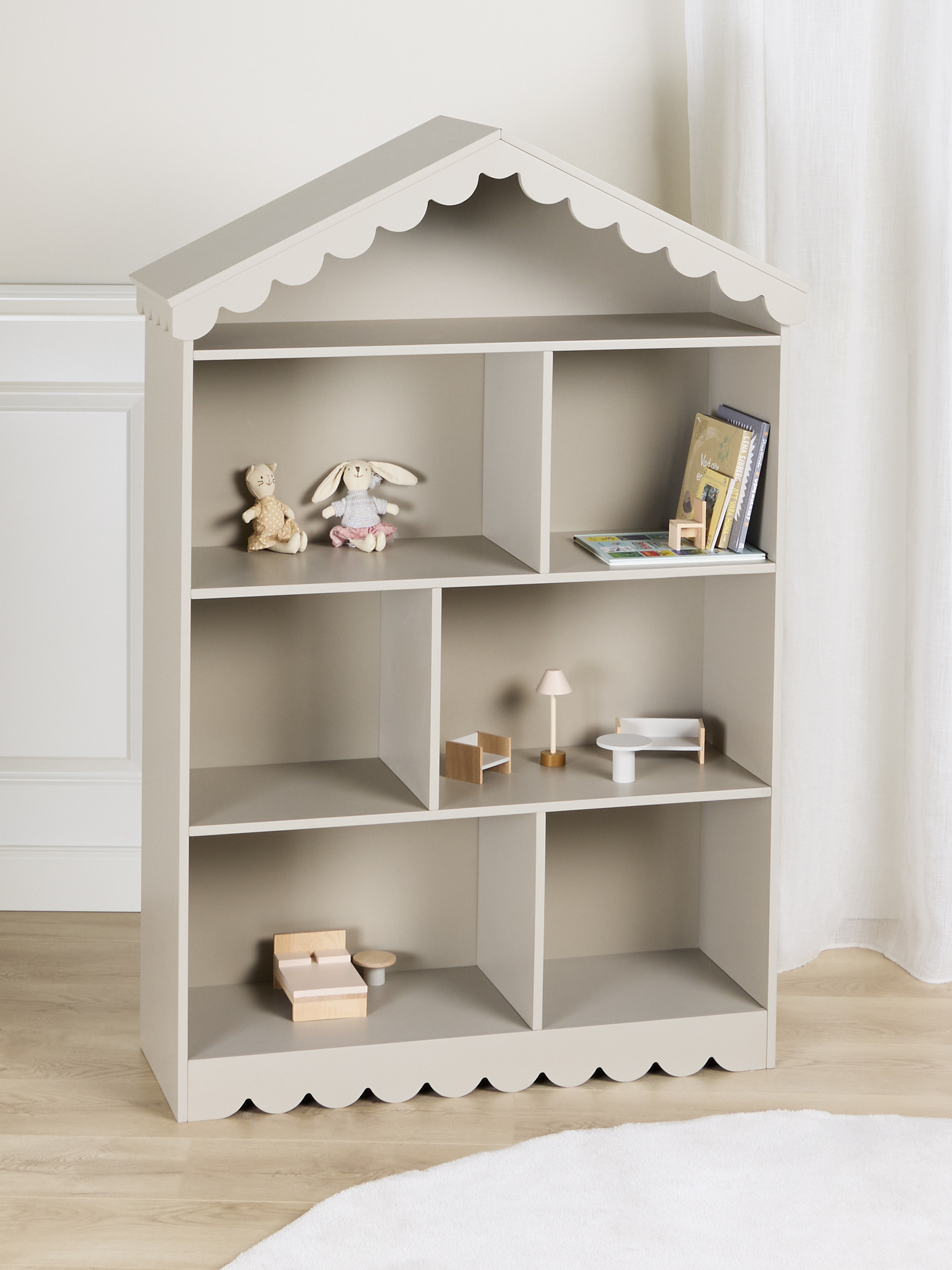 Dune Bücherregal & Puppenhaus, Greige, Bücherregal kinderzimmer, Kinder, Kids
