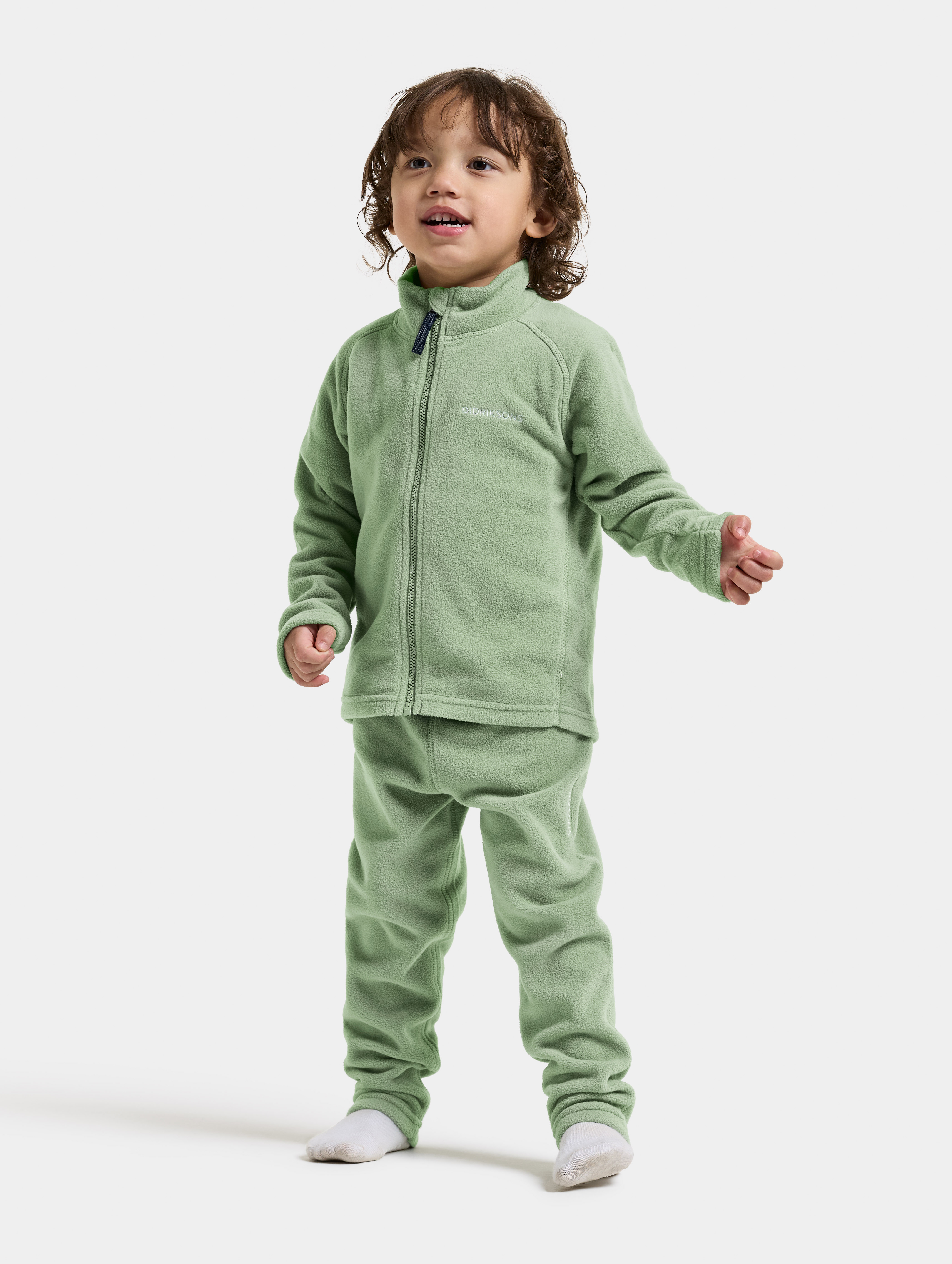 Didriksons Monte Fleecehose, Sage Green, 140