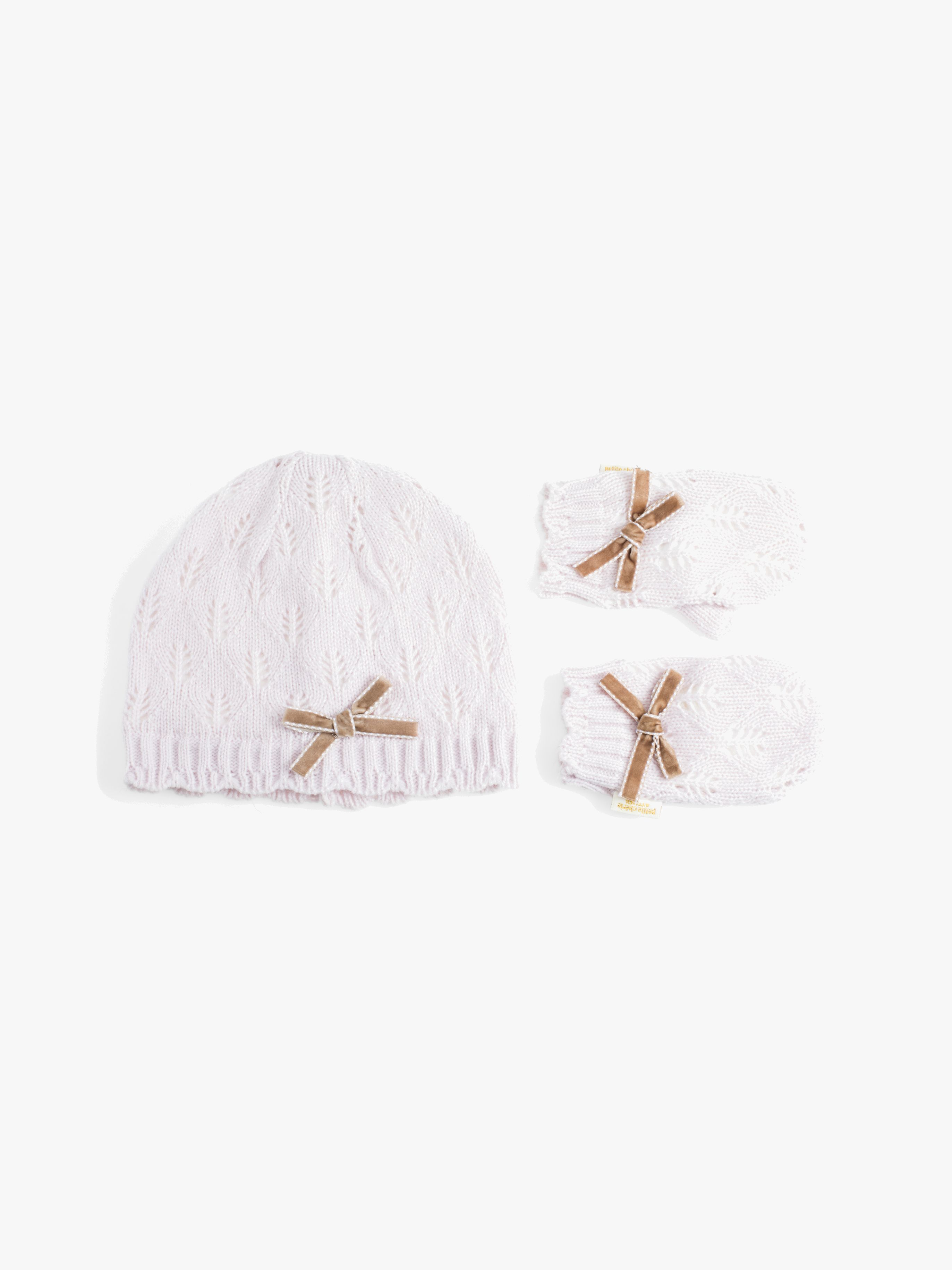 Petite Chérie Atelier Agnes Mütze und Handschuhe, Pink 2-4 Jahre