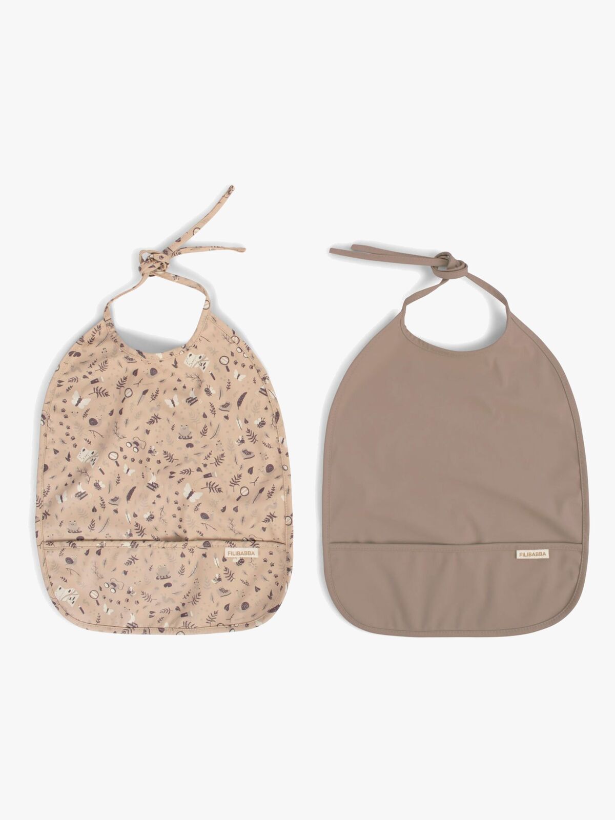 FILIBABBA Lätzchen 2er-Pack, Little Wonders/Warm Grey