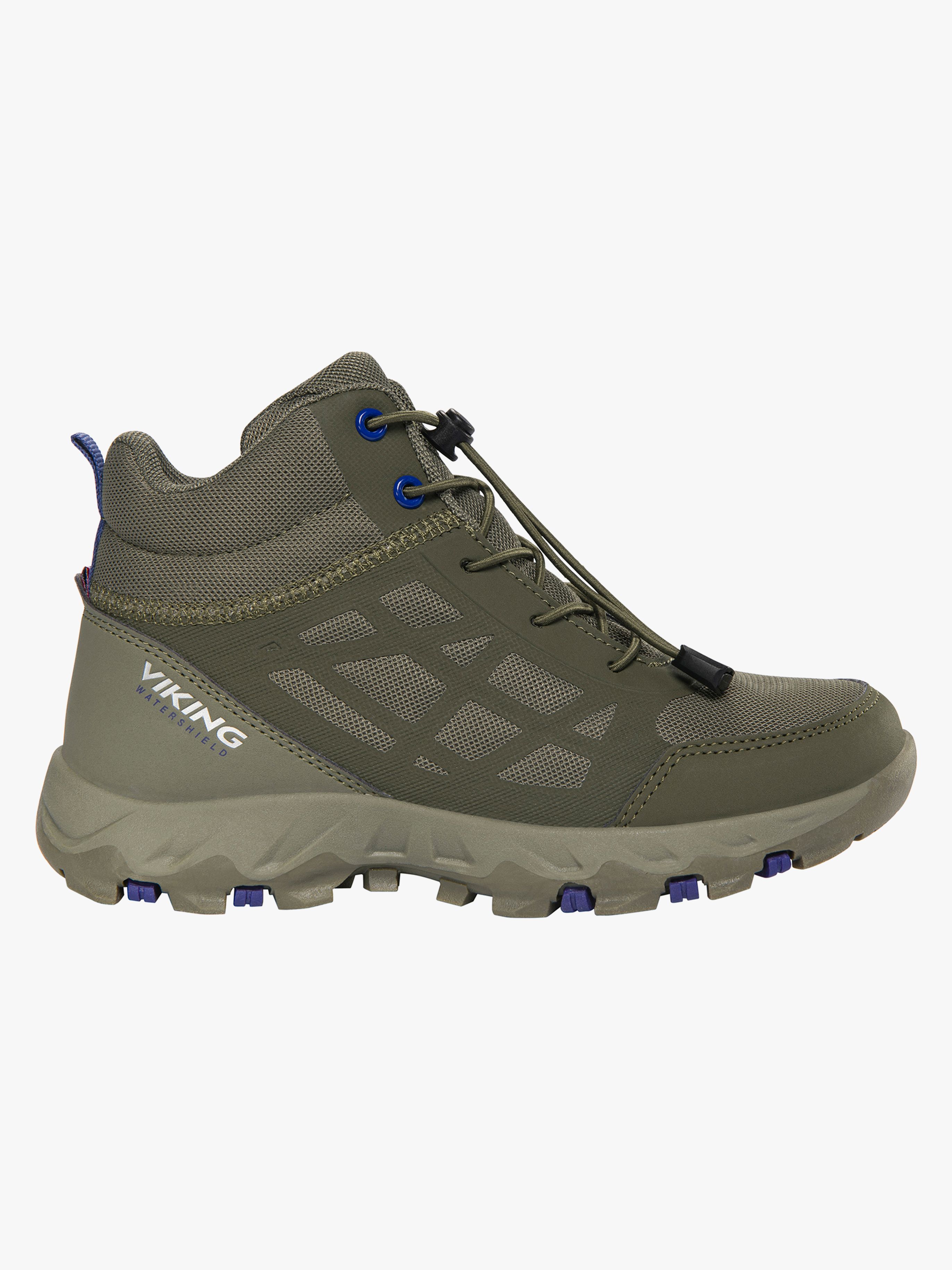 Viking Track Mid SL WP Kinder Sneaker, Olive, 34, Kinderschuhe