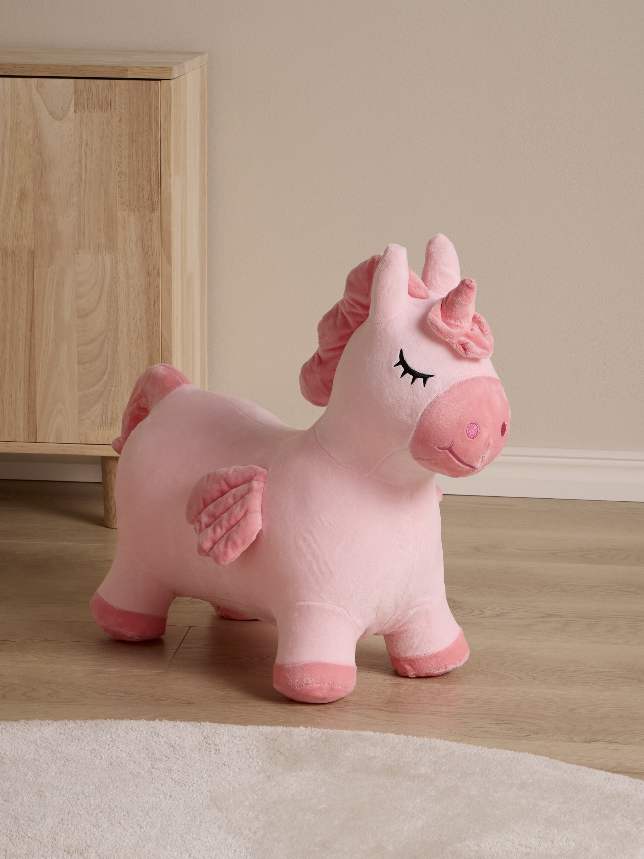Cloudberry Castle Einhorn Hüpftier mit Plüschbezug, Rosa