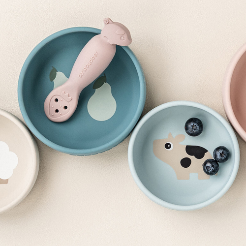 Done By Deer Dotti Silikon Schüssel 2er-Pack, Blue