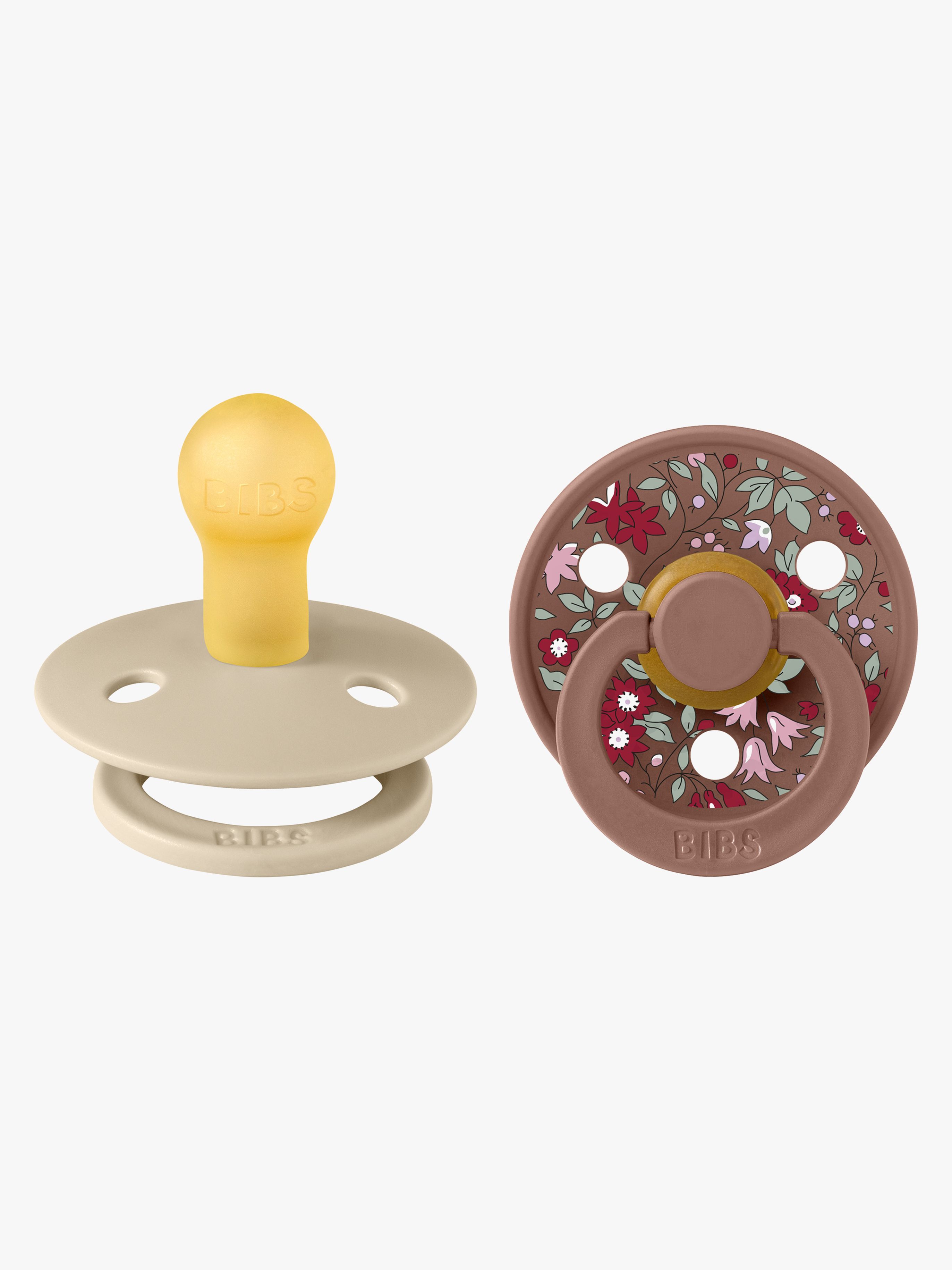 BIBS x Liberty Colour Schnuller 2er-Pack Latex Größe 1 Rund, Chamomile Lawn/Woodchuck Mix