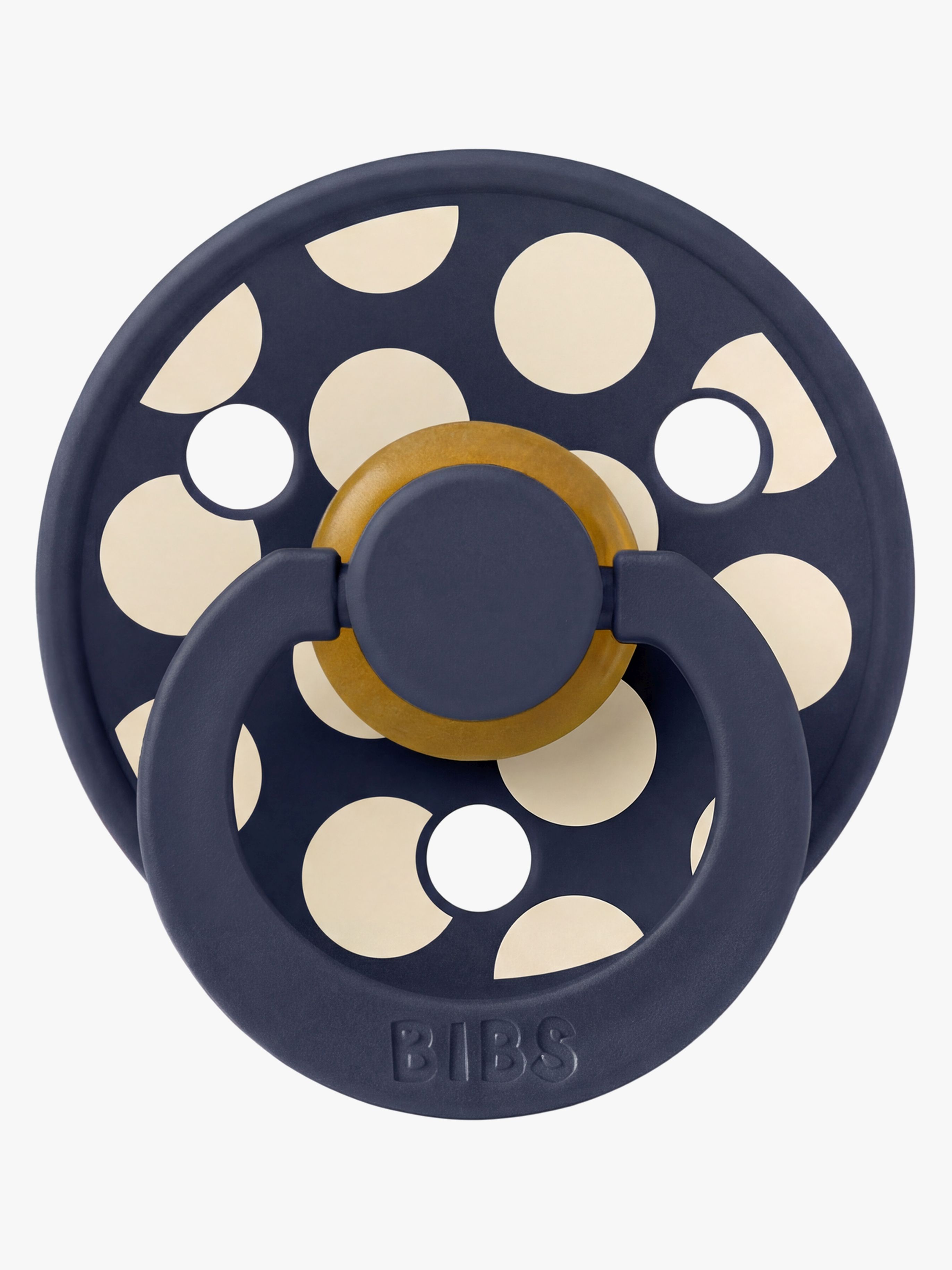 BIBS Studio Colour Schnuller Polka Mega Latex Gr. 2, Deep Space/Ivory
