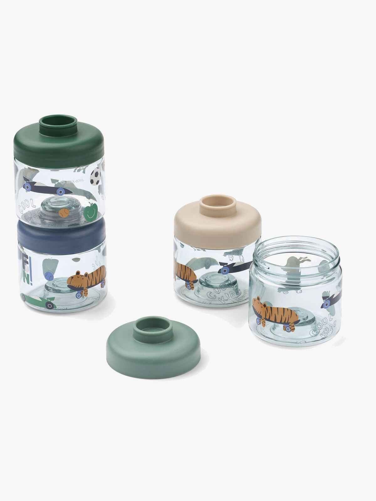 LIEWOOD Dominique Tritan Snackboxen 100 ml 4er-Pack, Fun/Beach Blue