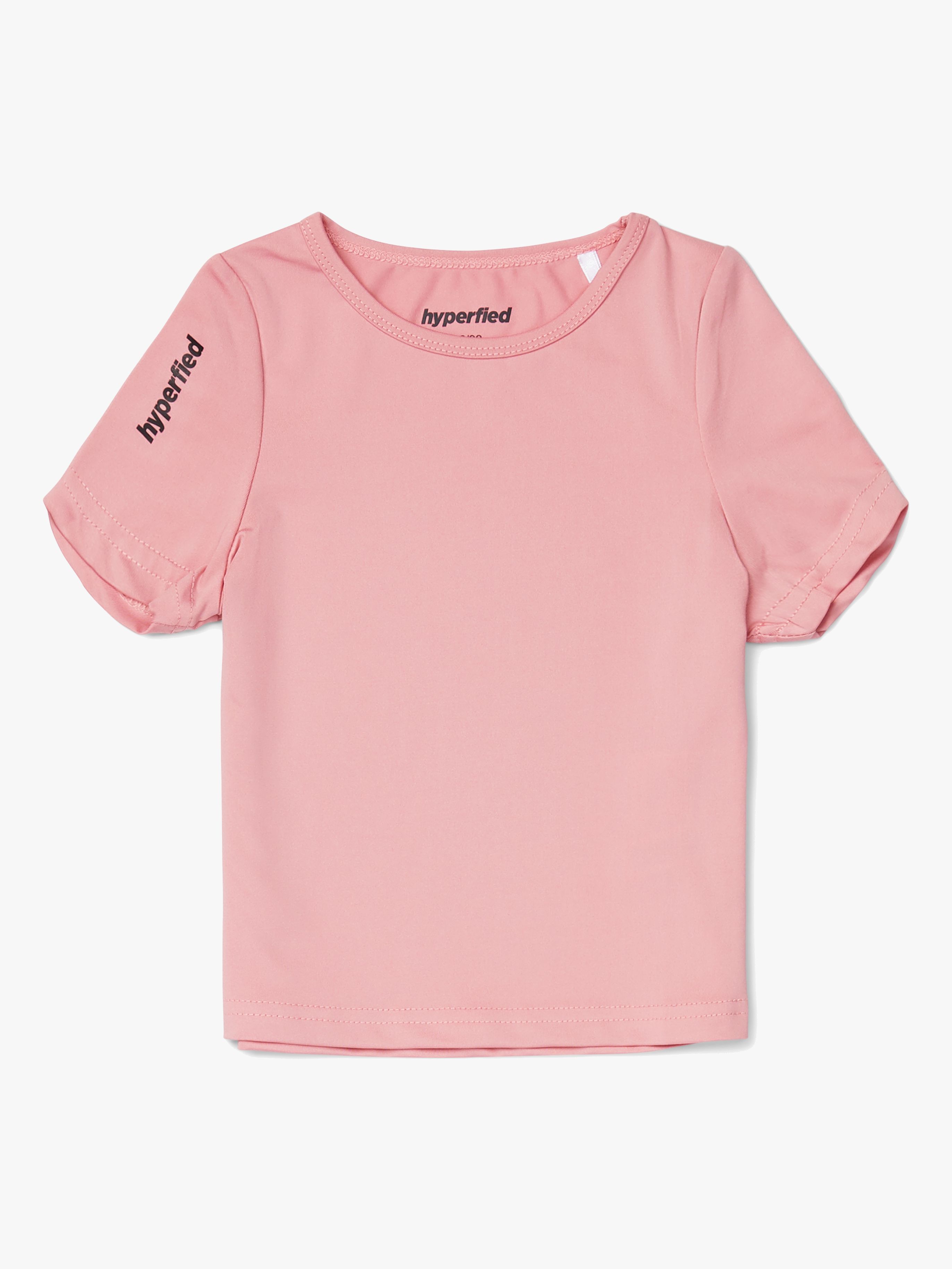 Hyperfied Short Sleeve Logo Top, Blush 110-116