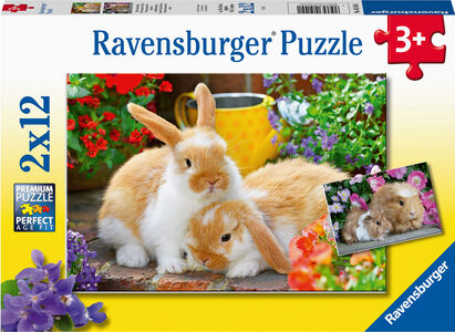 Ravensburger Puzzle Meerschweinchen und Kaninchen 2x12 Teile
