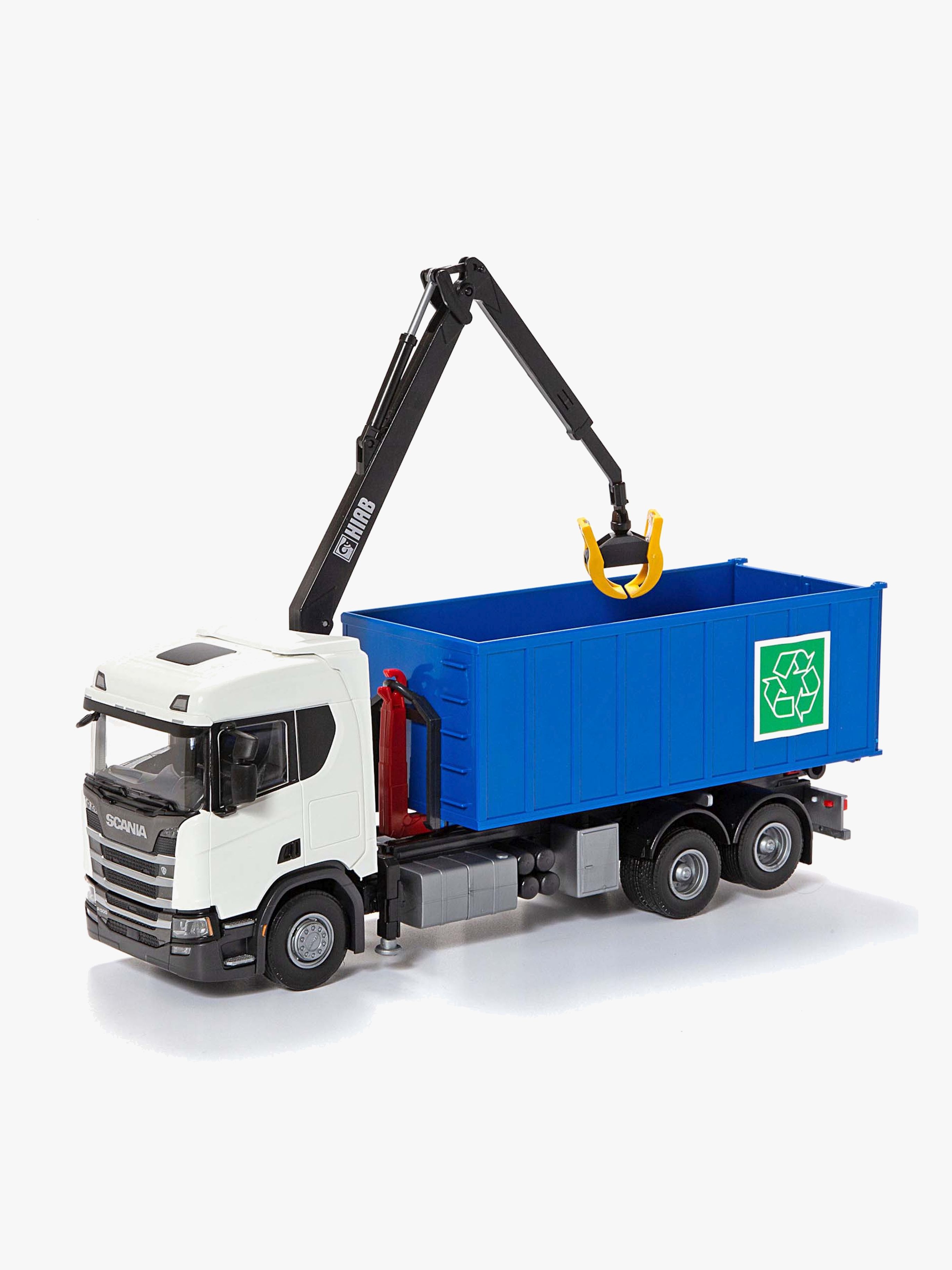 Emek Scania Müllwagen mit Kran, Weiß