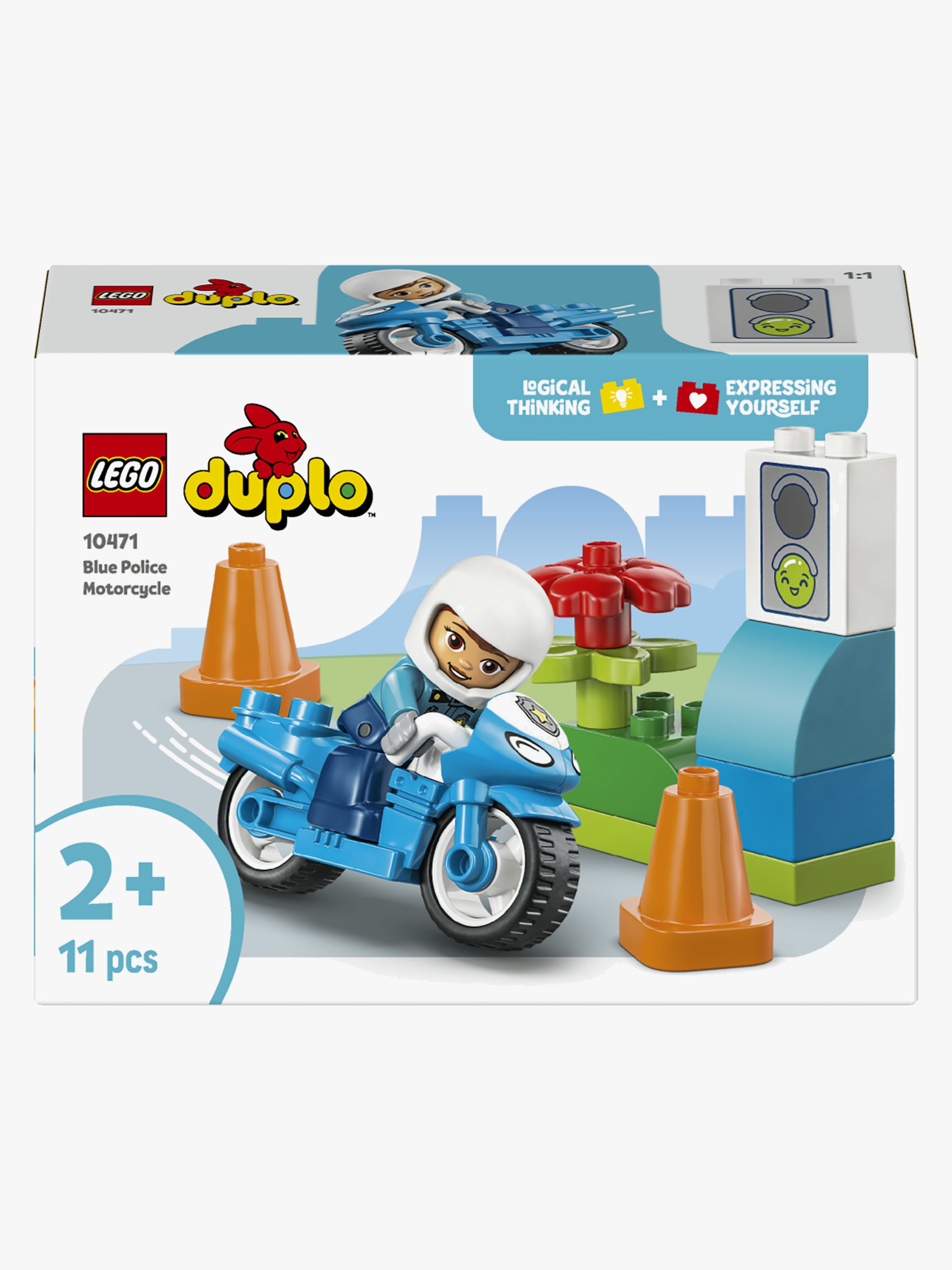 DUPLO Town 10471 Blaues Polizeimotorrad
