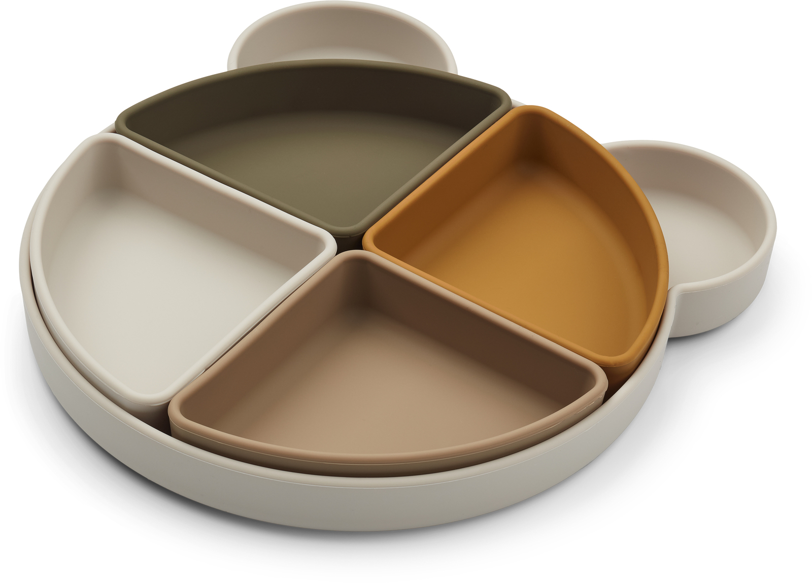 LIEWOOD Arne Mr Bear Geteilter Teller Silikon, Sandy Multi