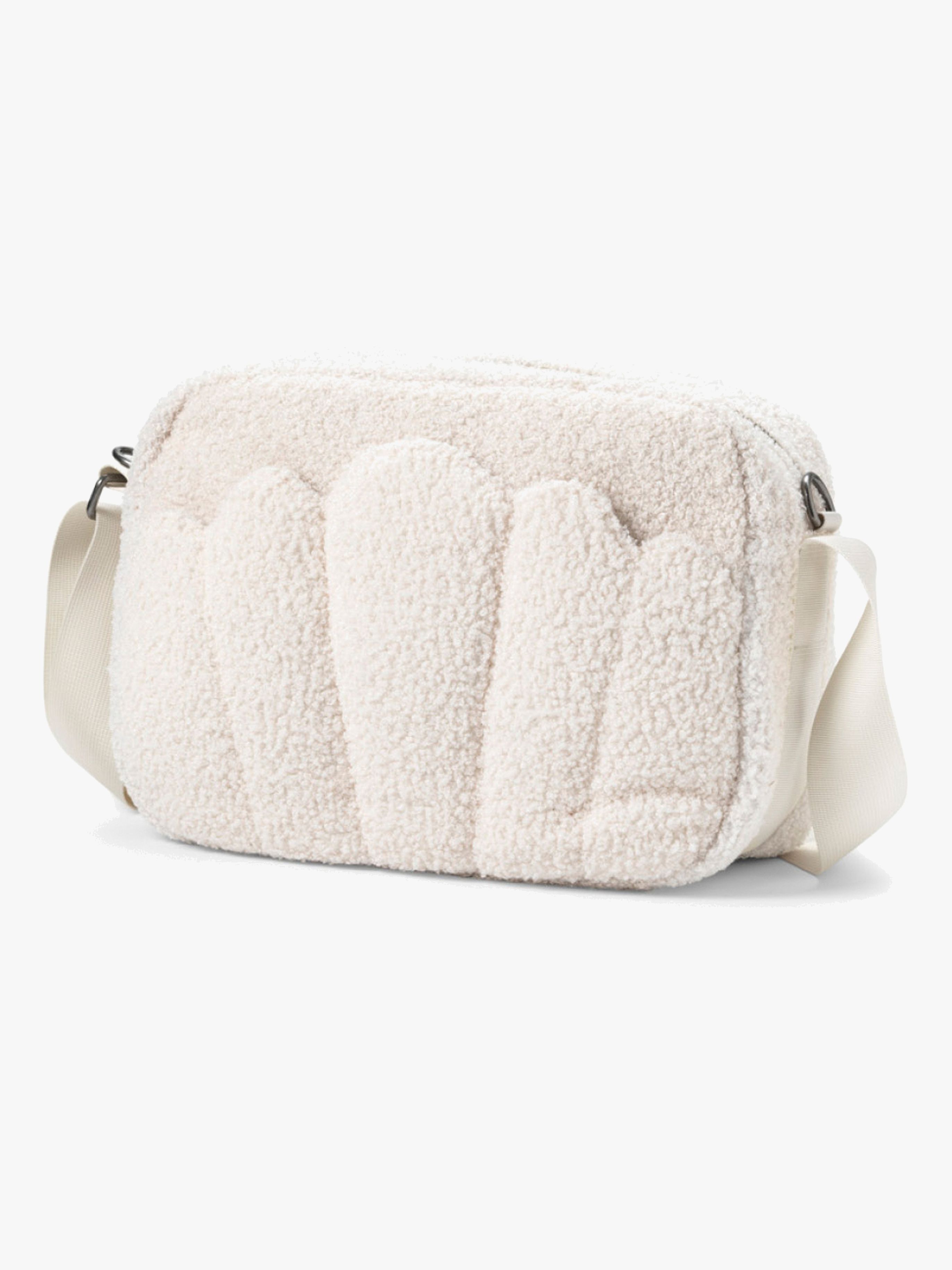 Elodie Cross Body Wickeltasche, White Bouclé