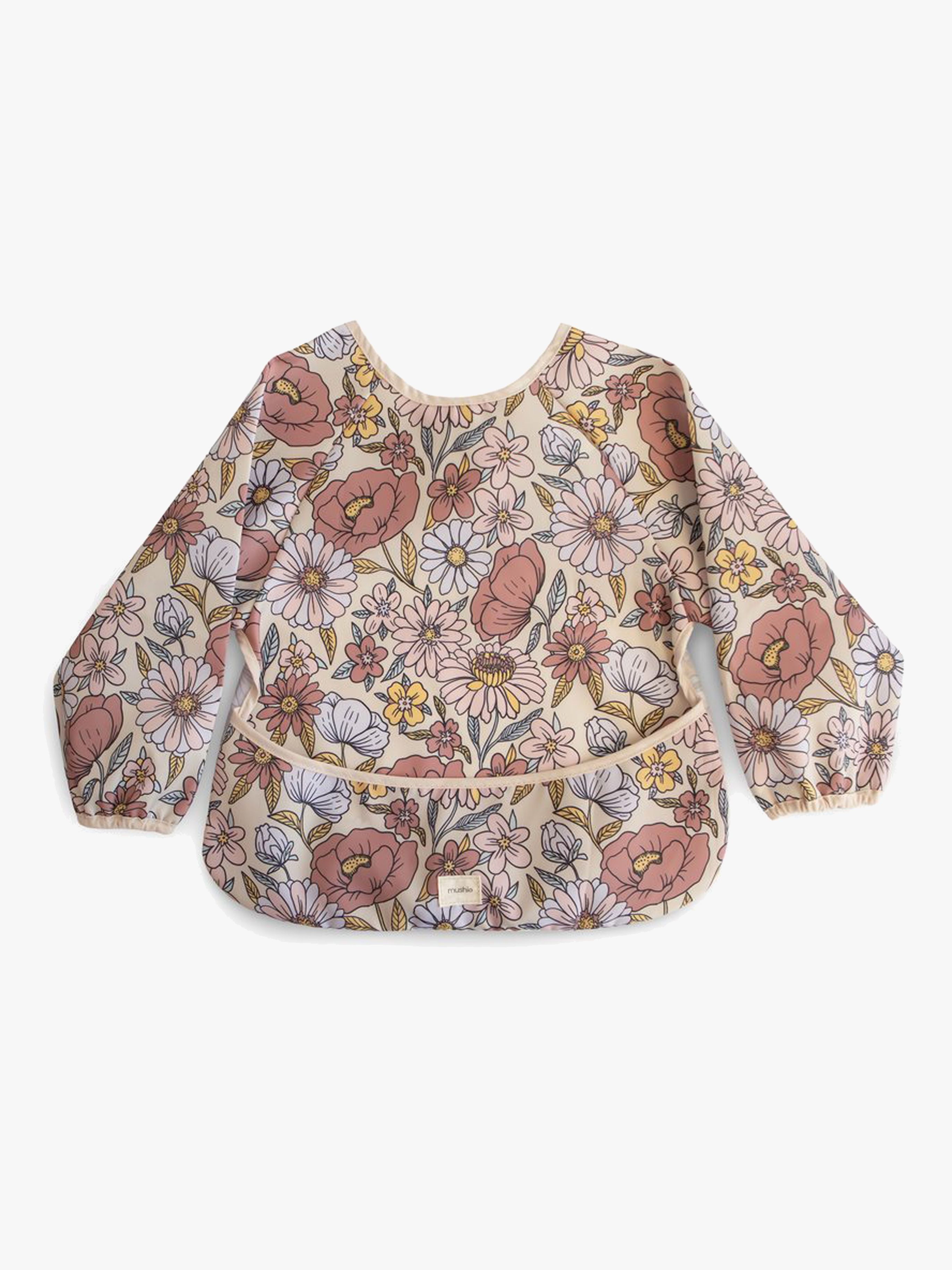 Langärmliges Lätzchen, Retro Flowers